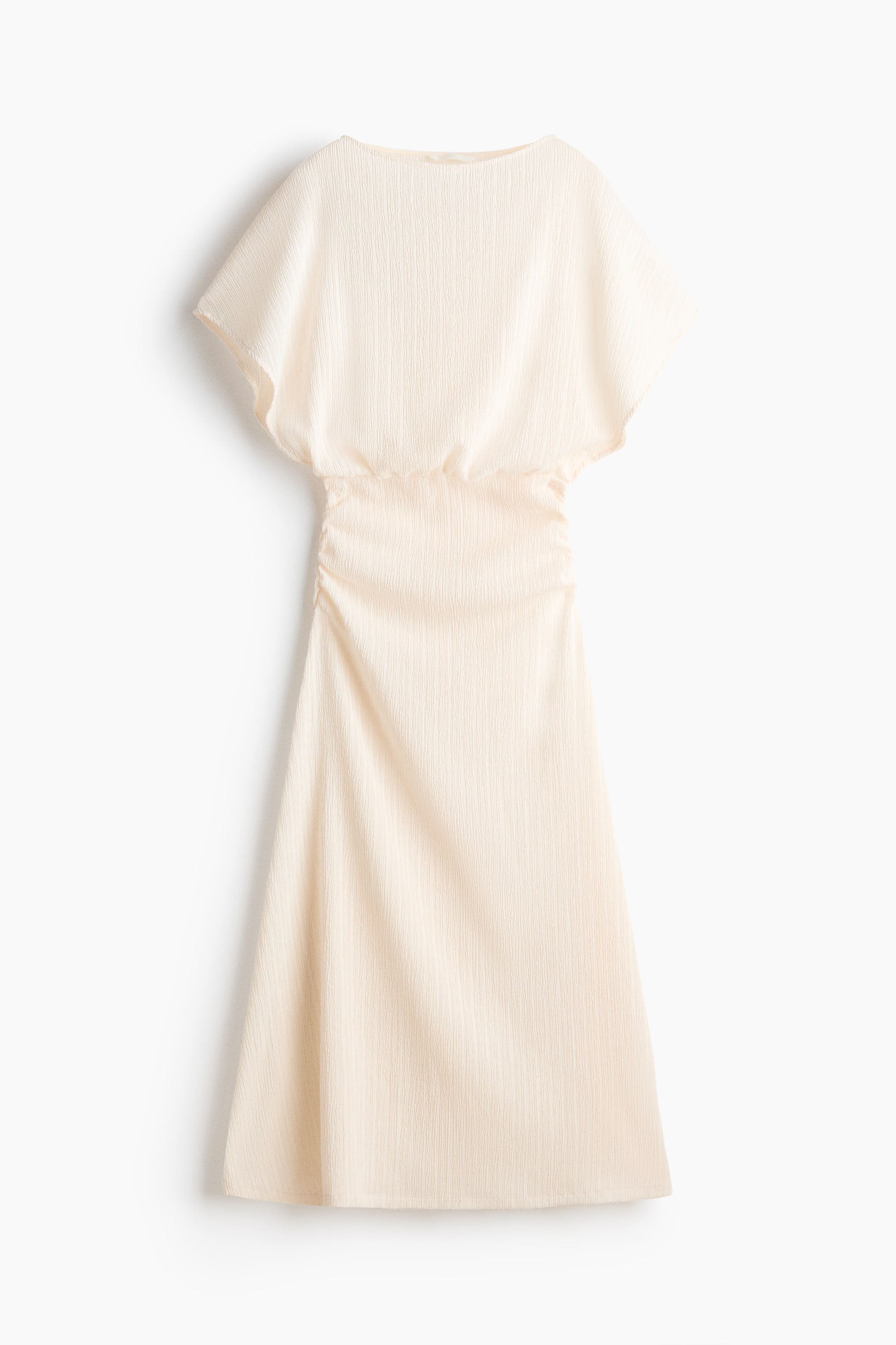 Drapiertes Maxikleid - Cremefarben - 1