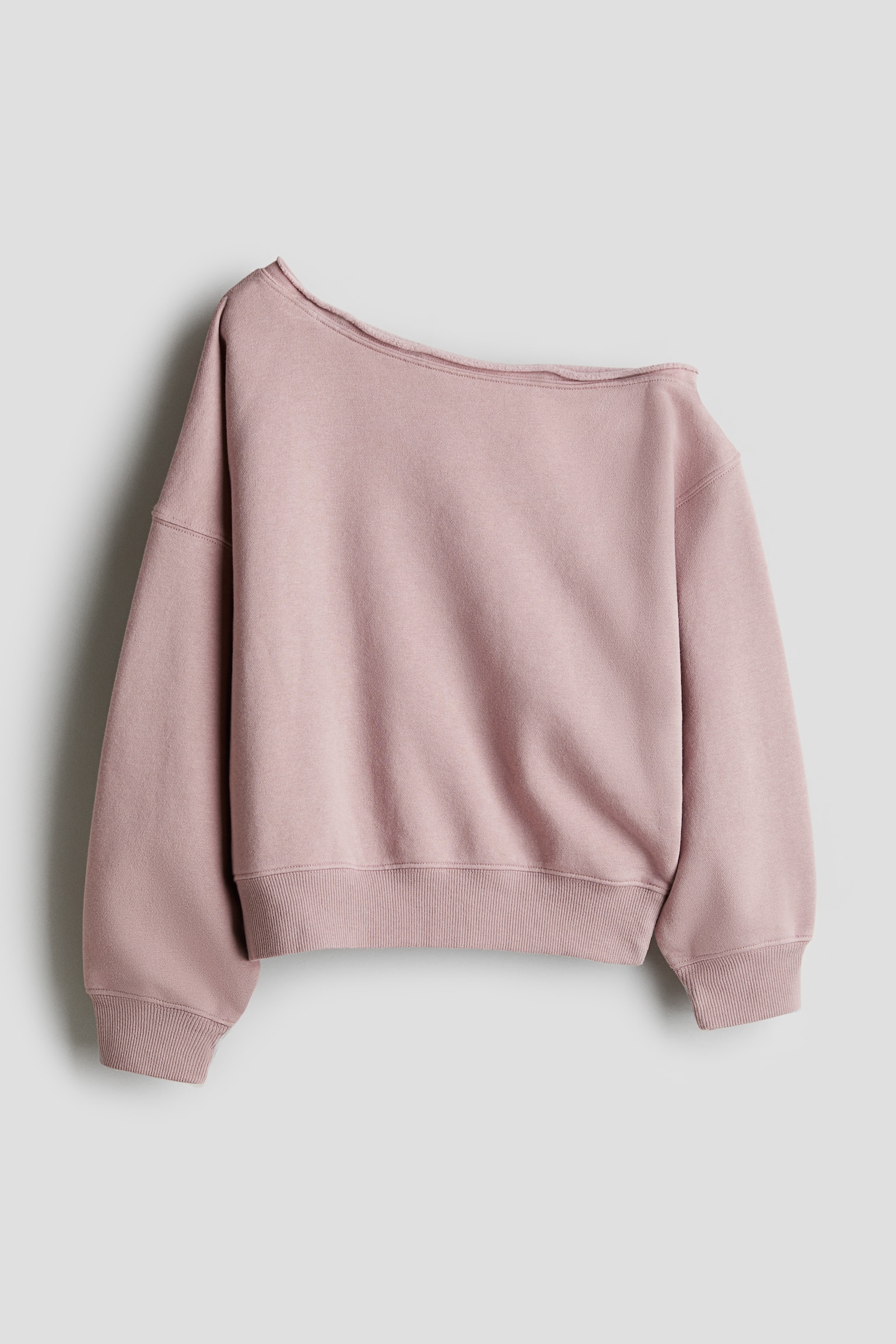 Asymmetric sweatshirt - Light dusty pink/Dark grey/Light grey - 1