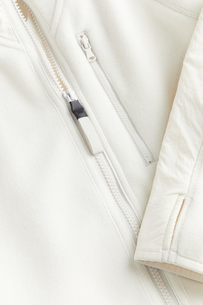 Fleece sports jacket - White/Black - 3