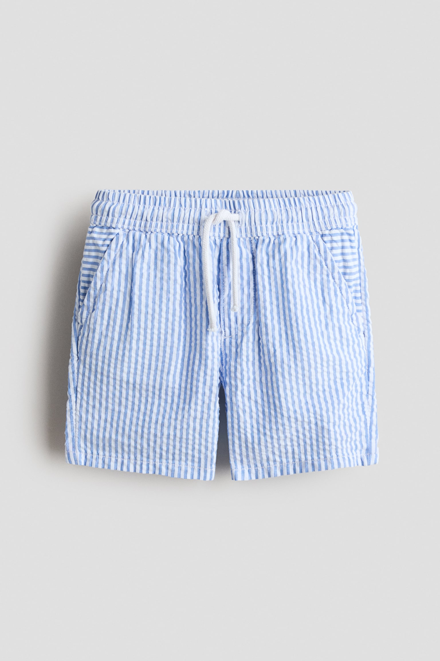 Seersucker shorts - Blue/Striped/Red/Striped - 1