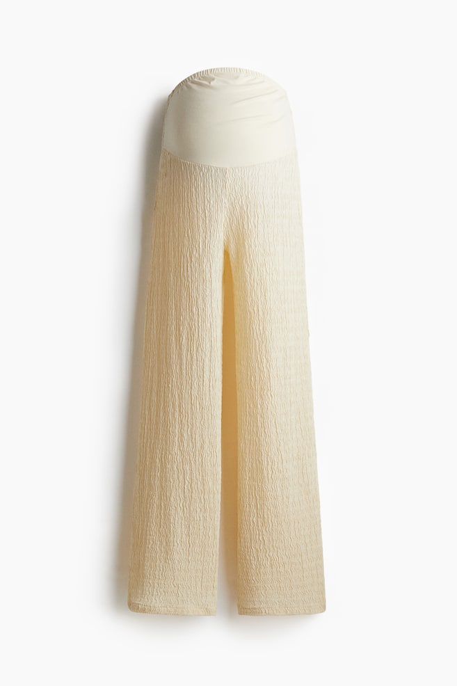 MAMA Tricot broek met structuurdessin - Roomwit - 1