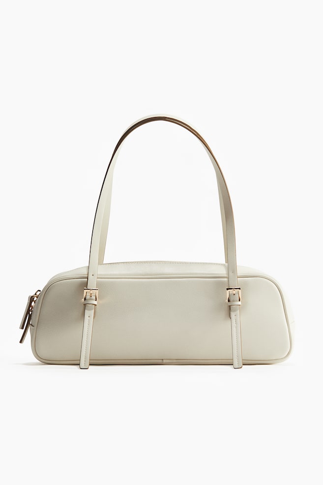 Rectangular shoulder bag - Cream/Beige/Crocodile pattern - 1