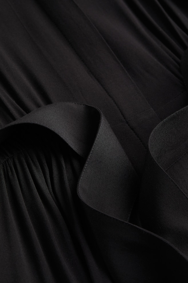 Robe chemise avec ceinture - Noir/Crème/motif zébré/Vert kaki foncé - 2