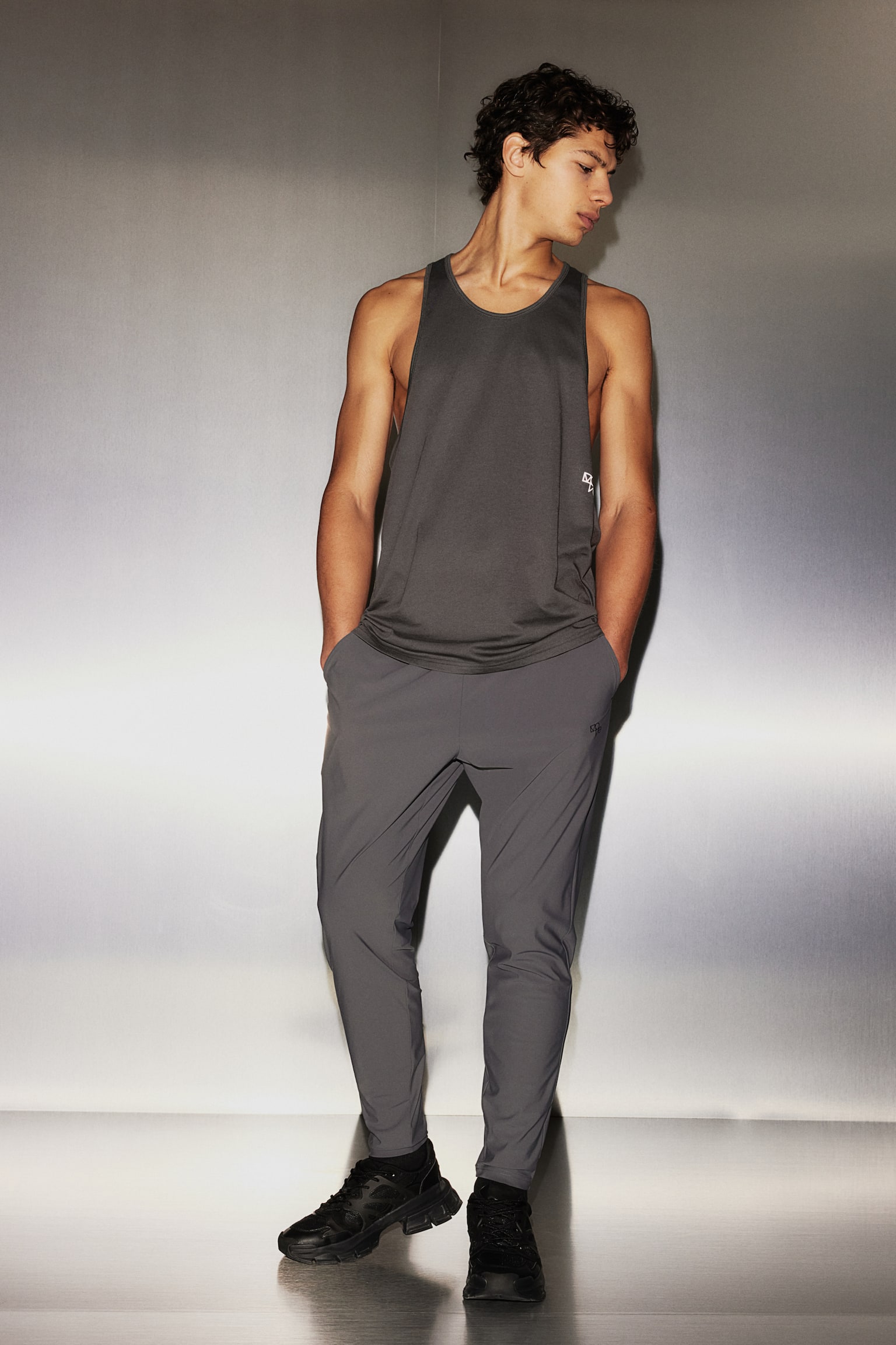 Activewear Pants In DryMove™ - Dark grey/Black - 1