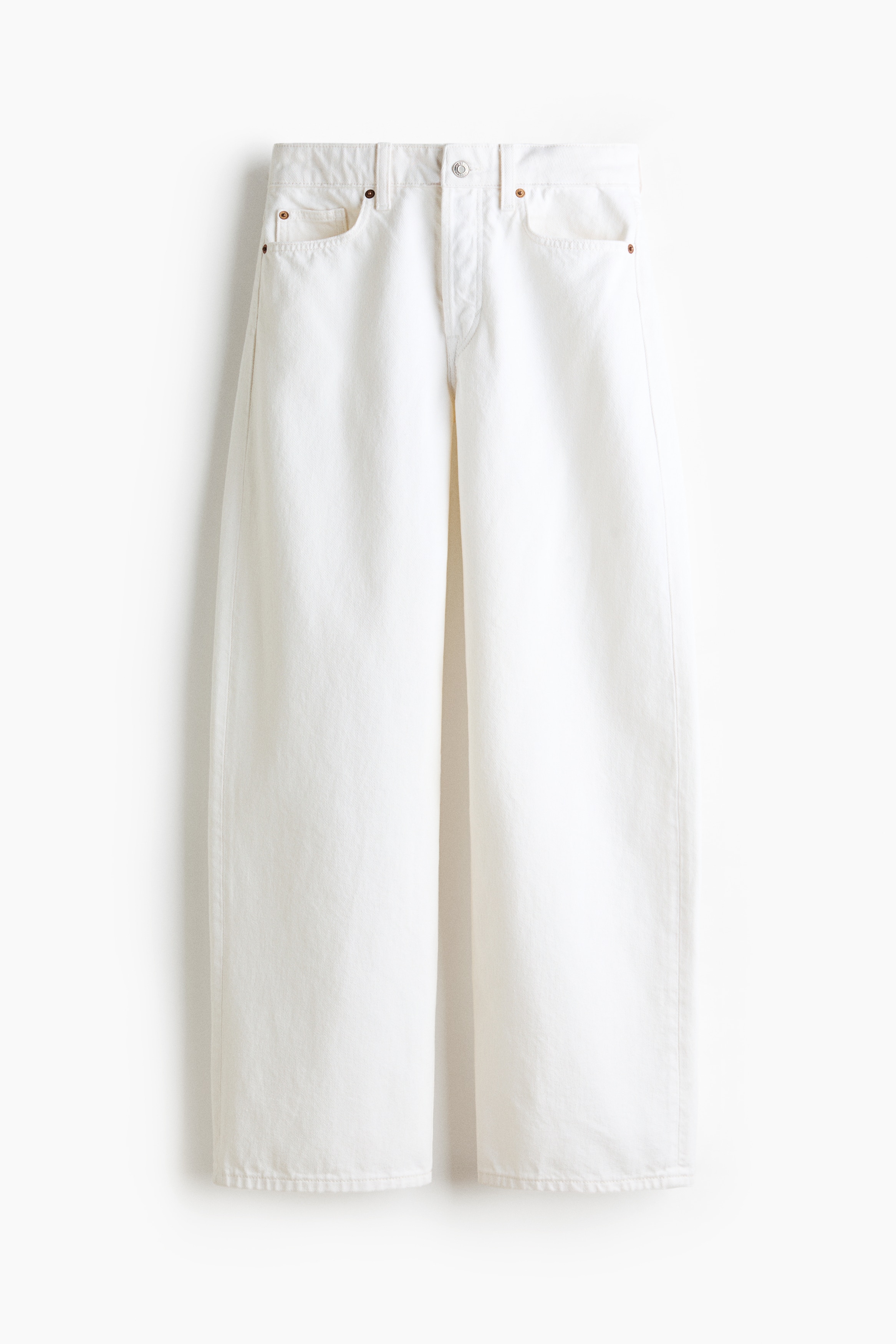 Baggy Regular Waist Jeans - Denimvit