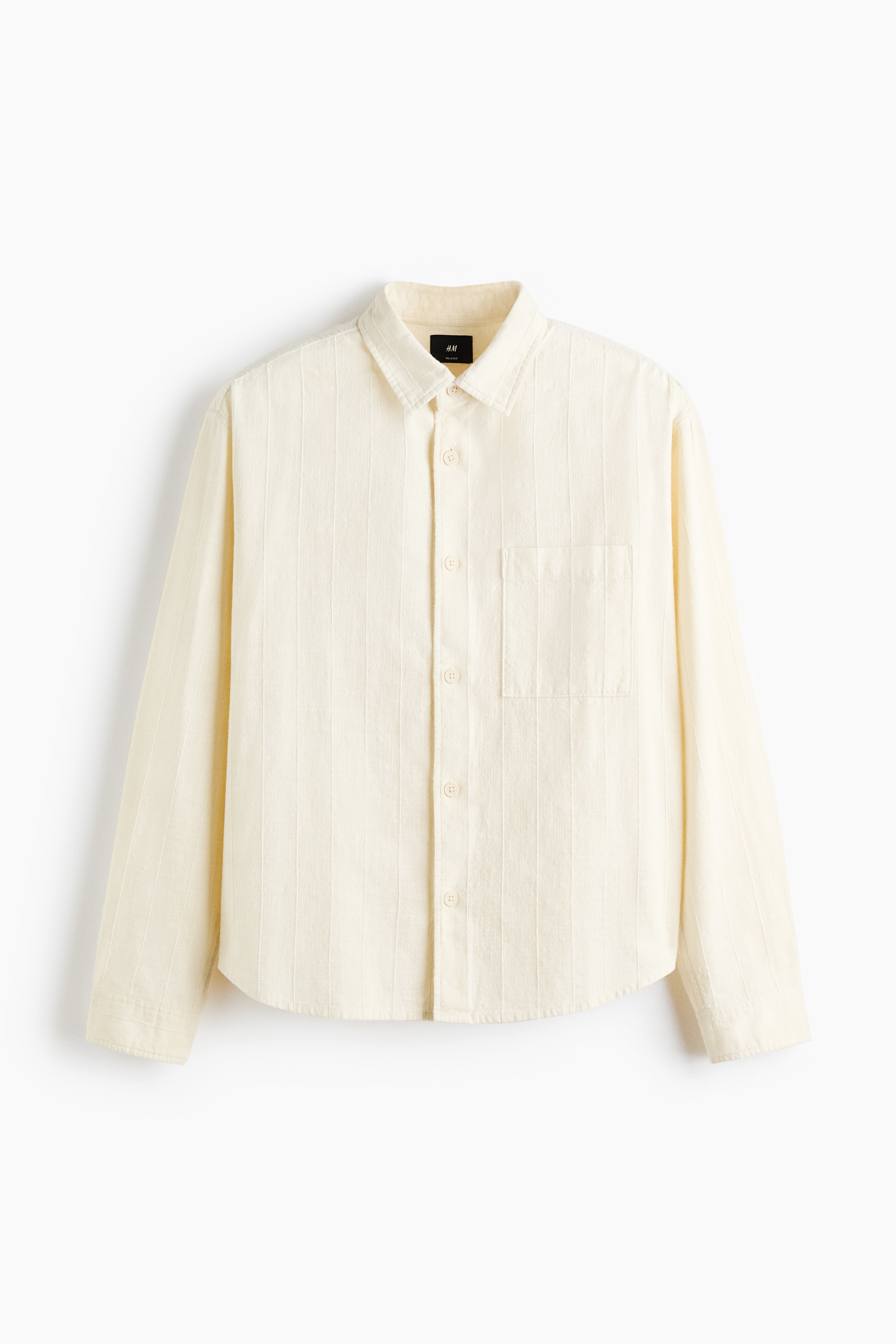 Relaxed Fit Cotton shirt - Cream/Dark brown