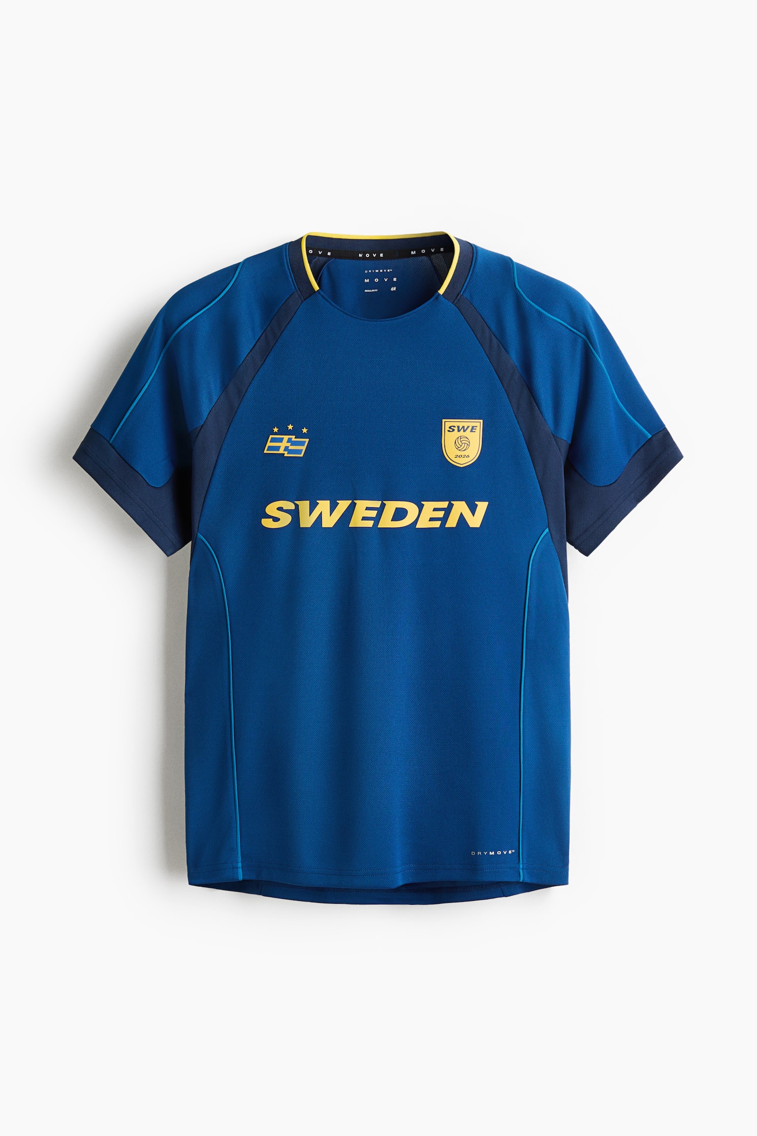 Fotbollströja DryMove™ med tryck Regular Fit - Blå/Sweden/Gul/Sverige