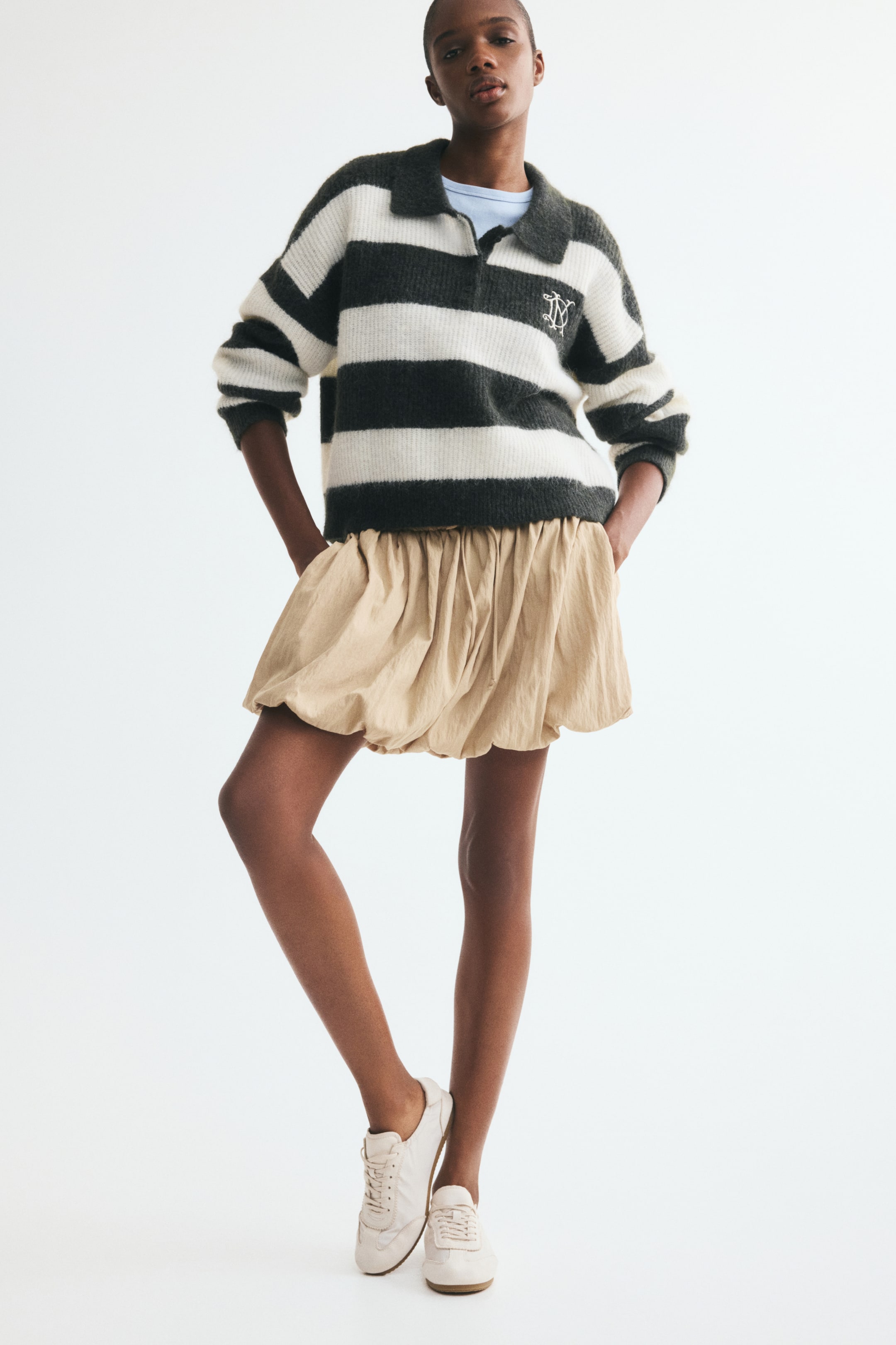 Rib-Knit Polo Sweater