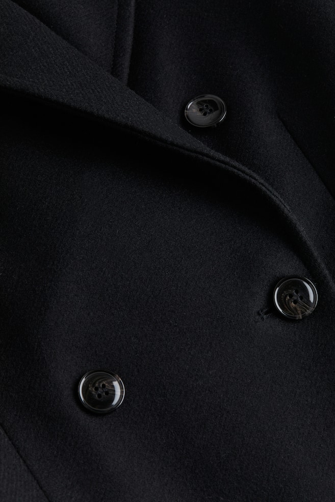 Wool-blend coat - Black/Dark grey - 6