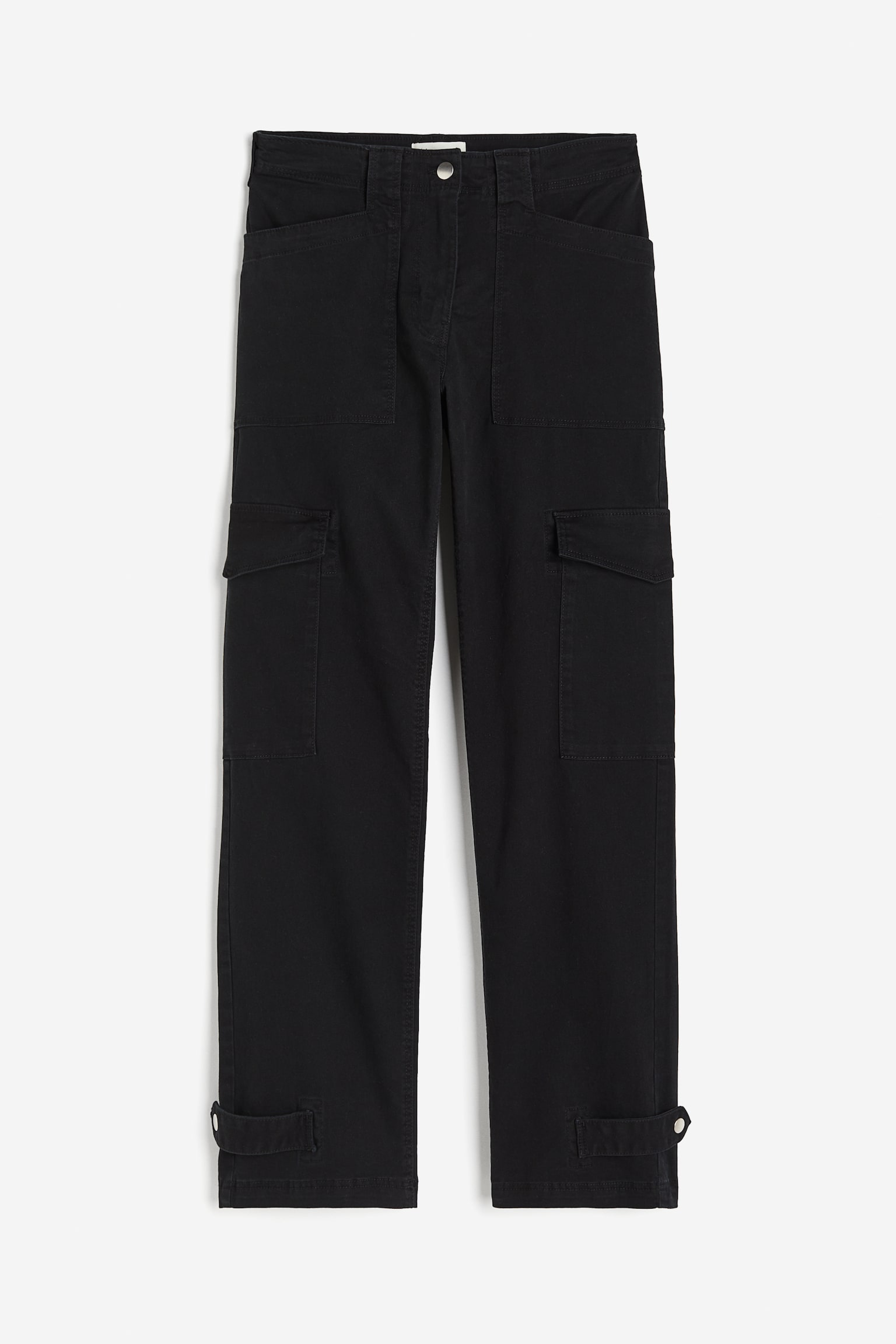 Twill cargo trousers - Black/Beige - 1