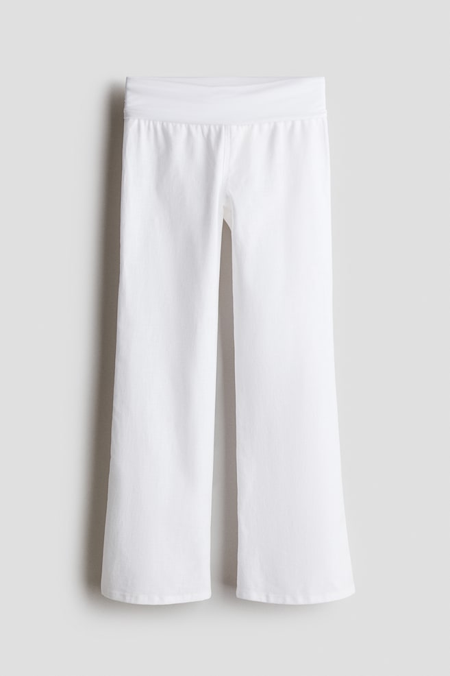Linen-blend yoga-style trousers - Siyah/Beyaz/Siyah - 1