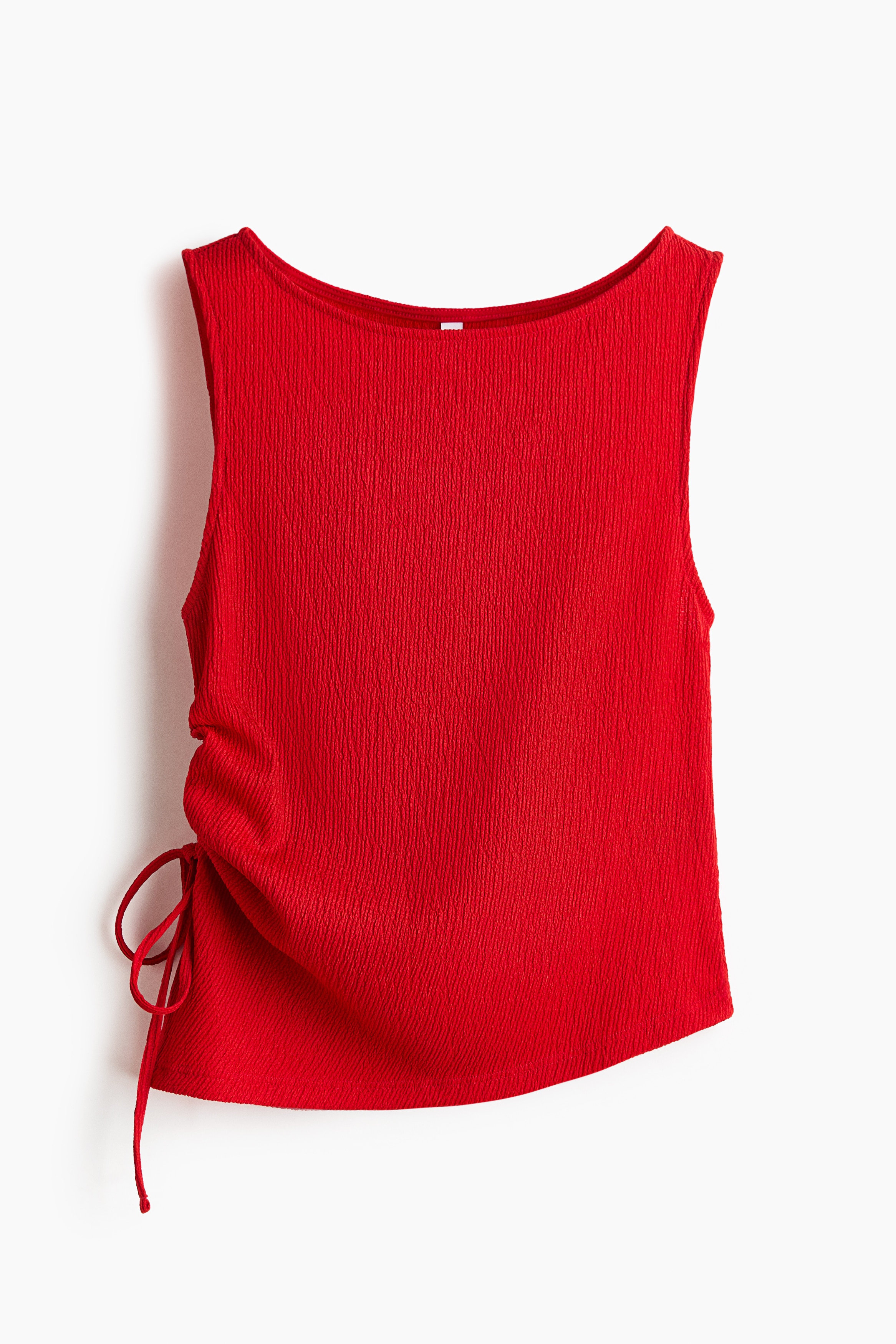 Crinkled drawstring-detail top
