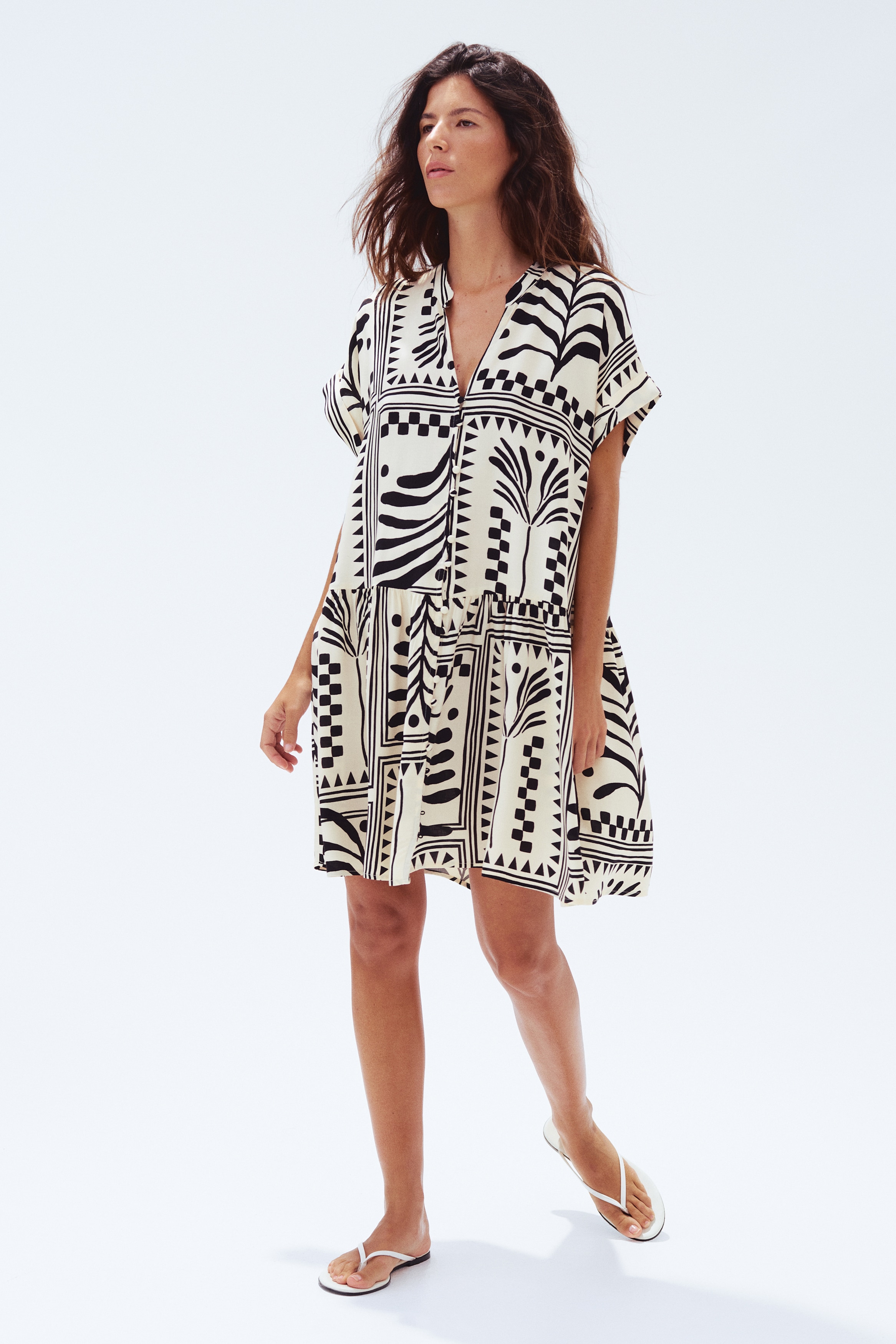 Crinkled tunic dress