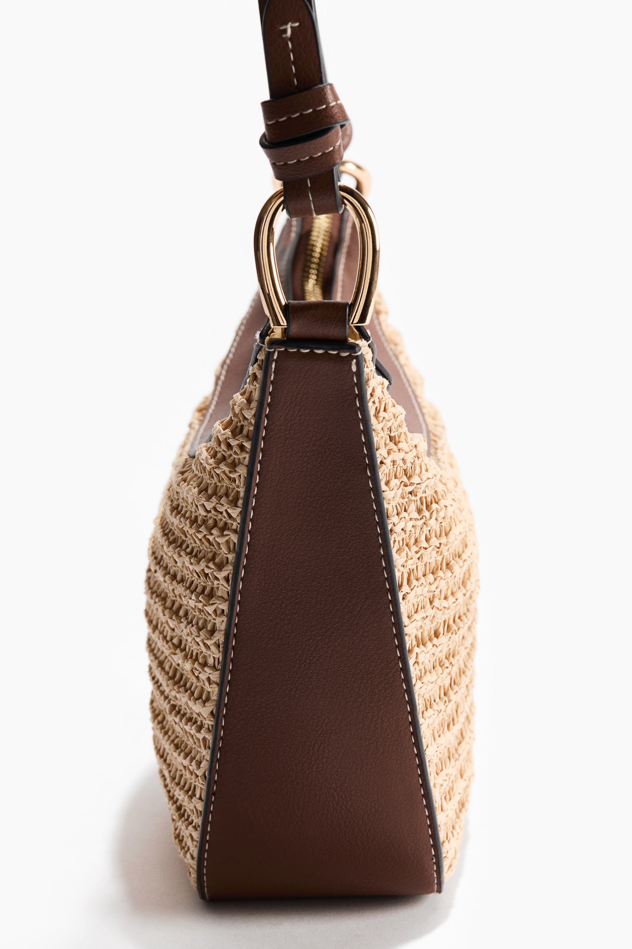 Straw-Detail Crossbody Bag