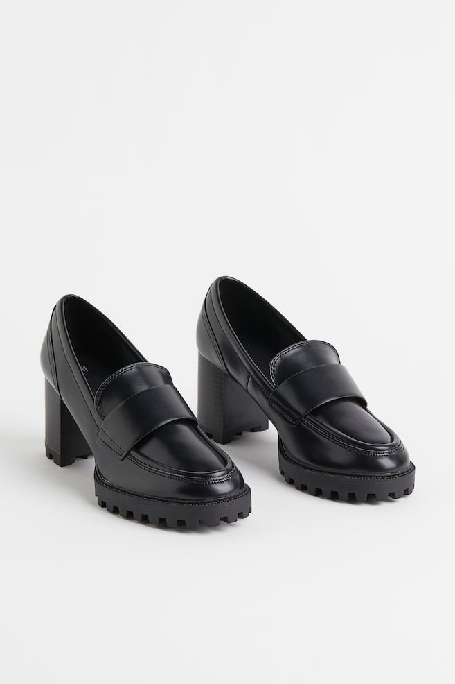 Chunky heeled loafers - Black - 6