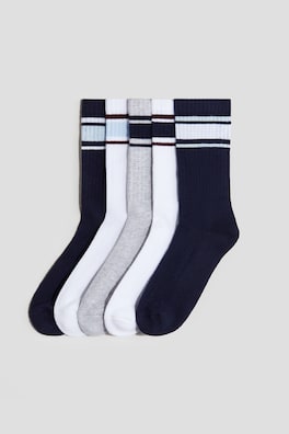 5-pack ribbade strumpor i frotté