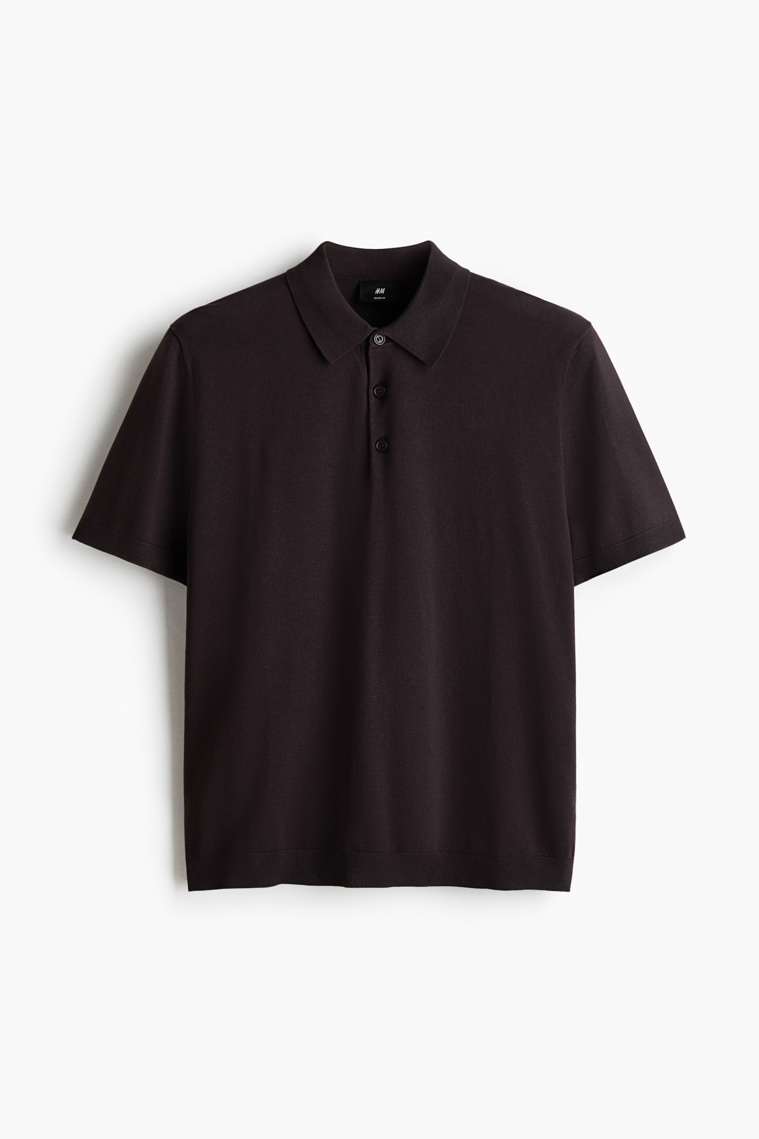 Top s límečkem Regular Fit - Tmavě hnědá/Krémová/Šedý melír/Tlumená bleděmodrá/Tmavomodrá/proužky - 1