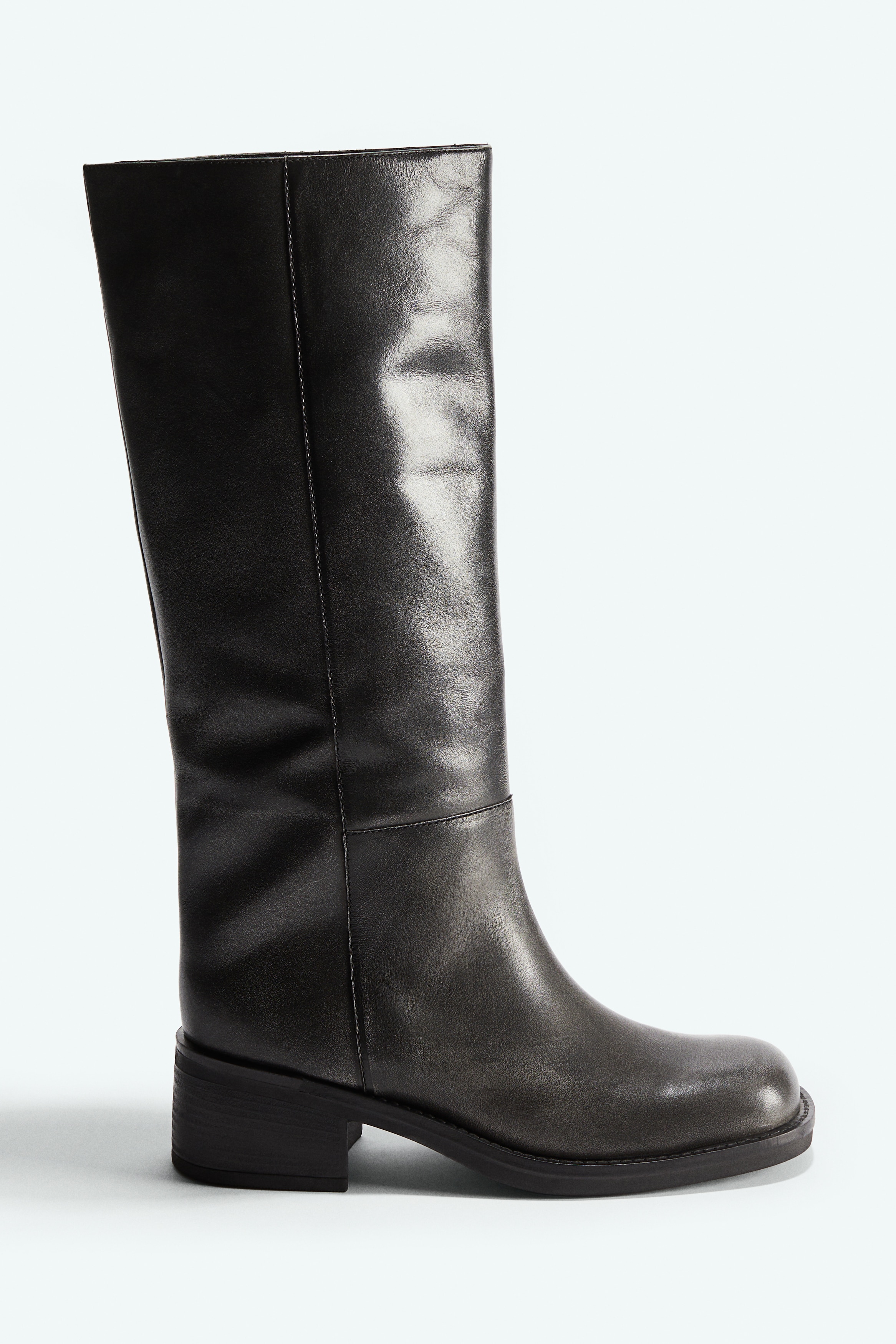 Leather boots - Dark grey/Dark beige/Black/Dark brown