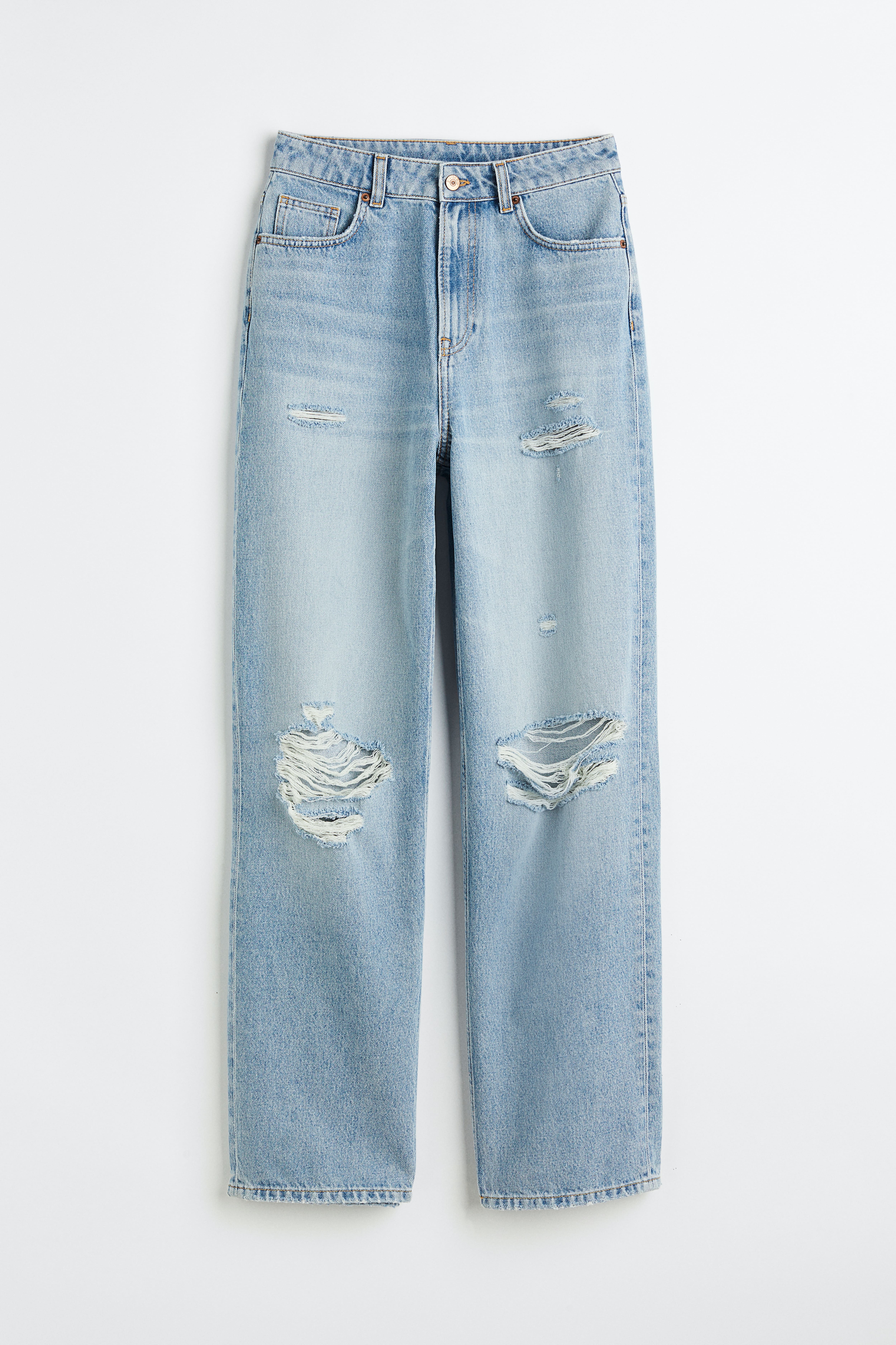 Blue ripped fashion jeans h&m