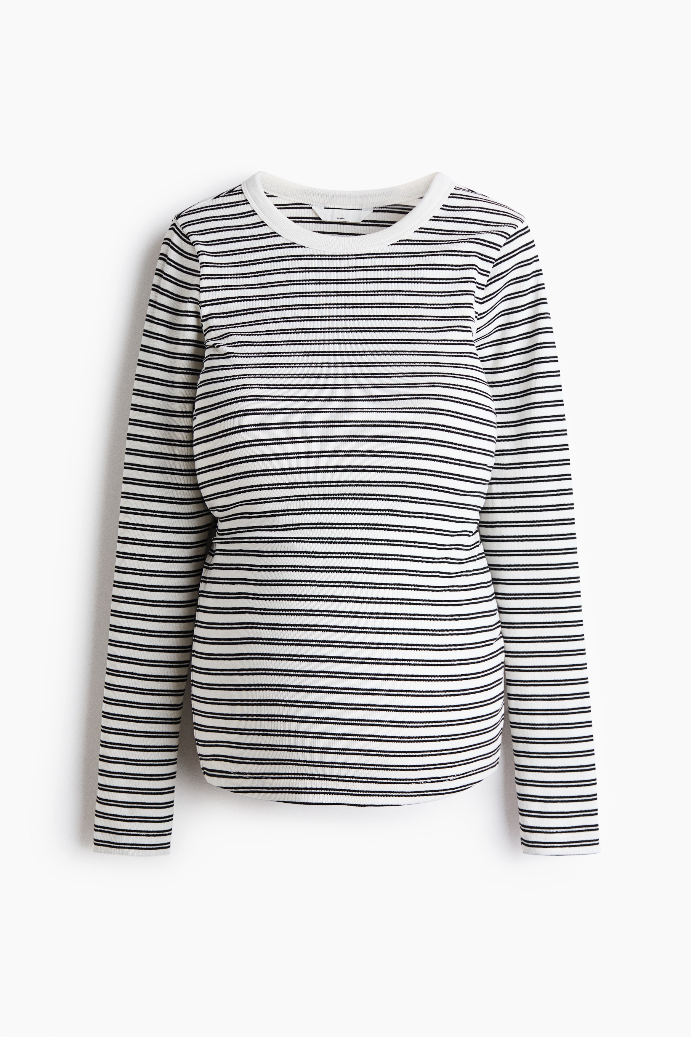 MAMA Maglia in jersey a costine - Bianco/righe/Nero/Crema/Beige chiaro mélange/Marrone scuro/Grigio mélange/Rosa scuro