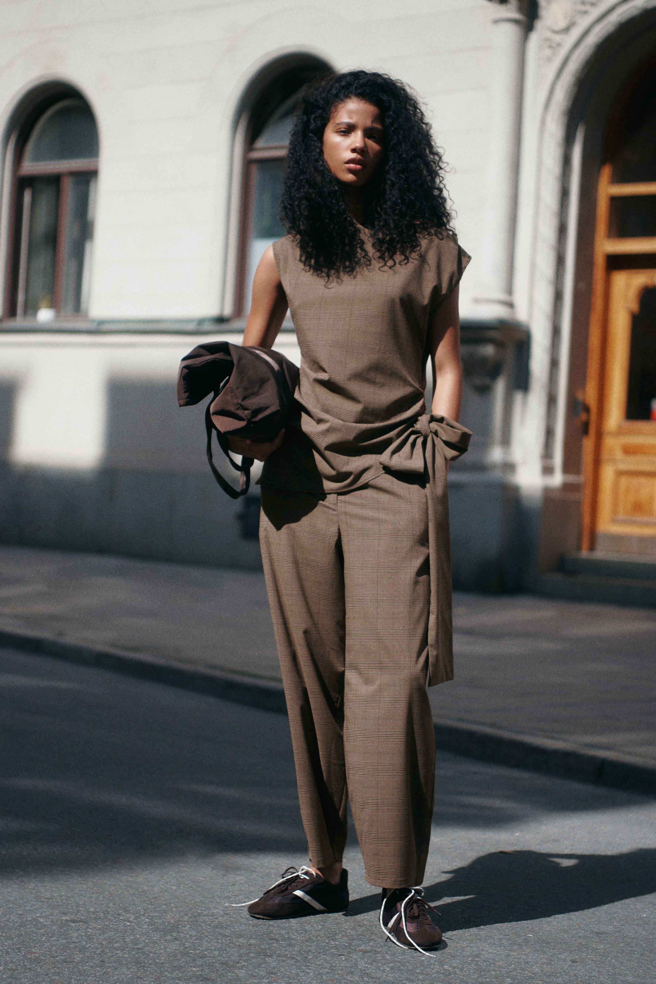 Tie-Detail Boat-Neck Top