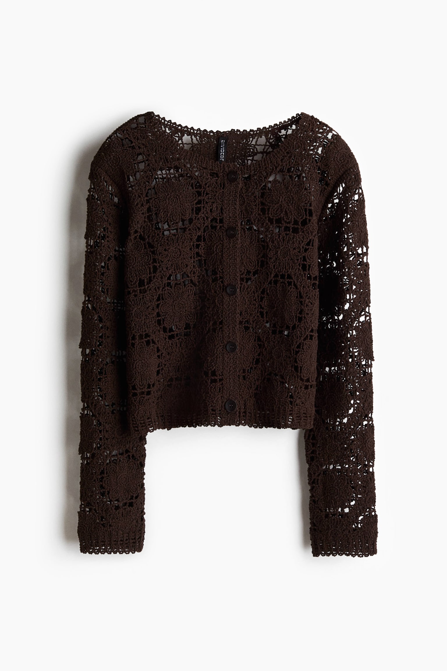 Женский кардиган H&M Crochet-Look, цвет: Коричневый — фото 1
