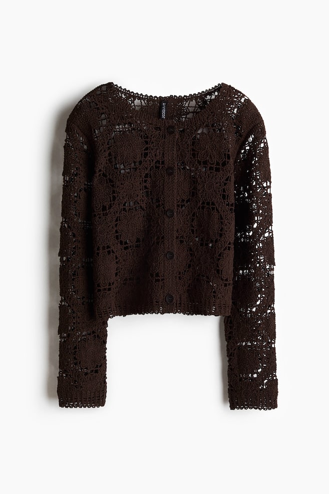 Gilet façon crochet - Marron - 1
