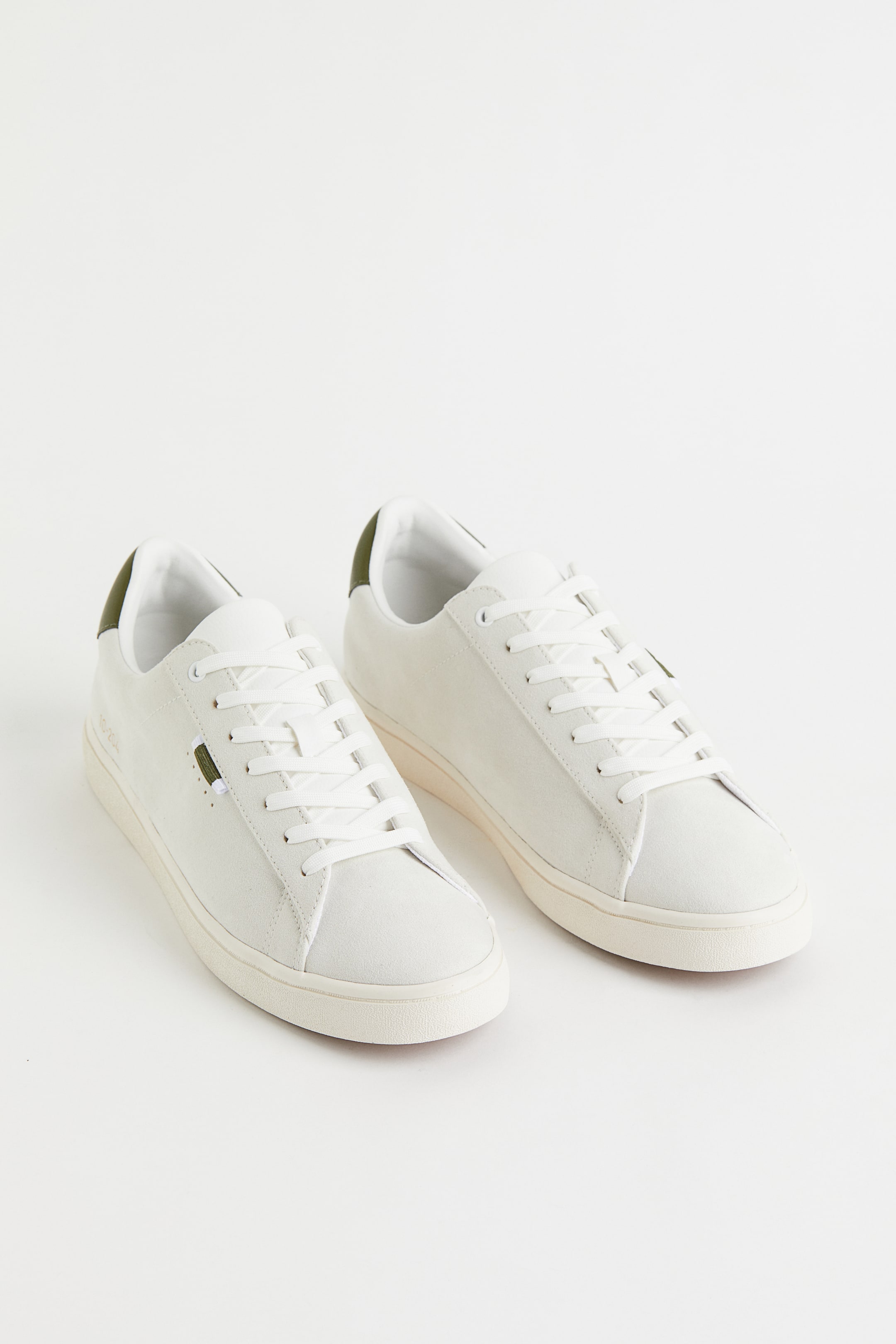 Faux Leather Sneakers - Light gray/khaki green - Men | H&M US