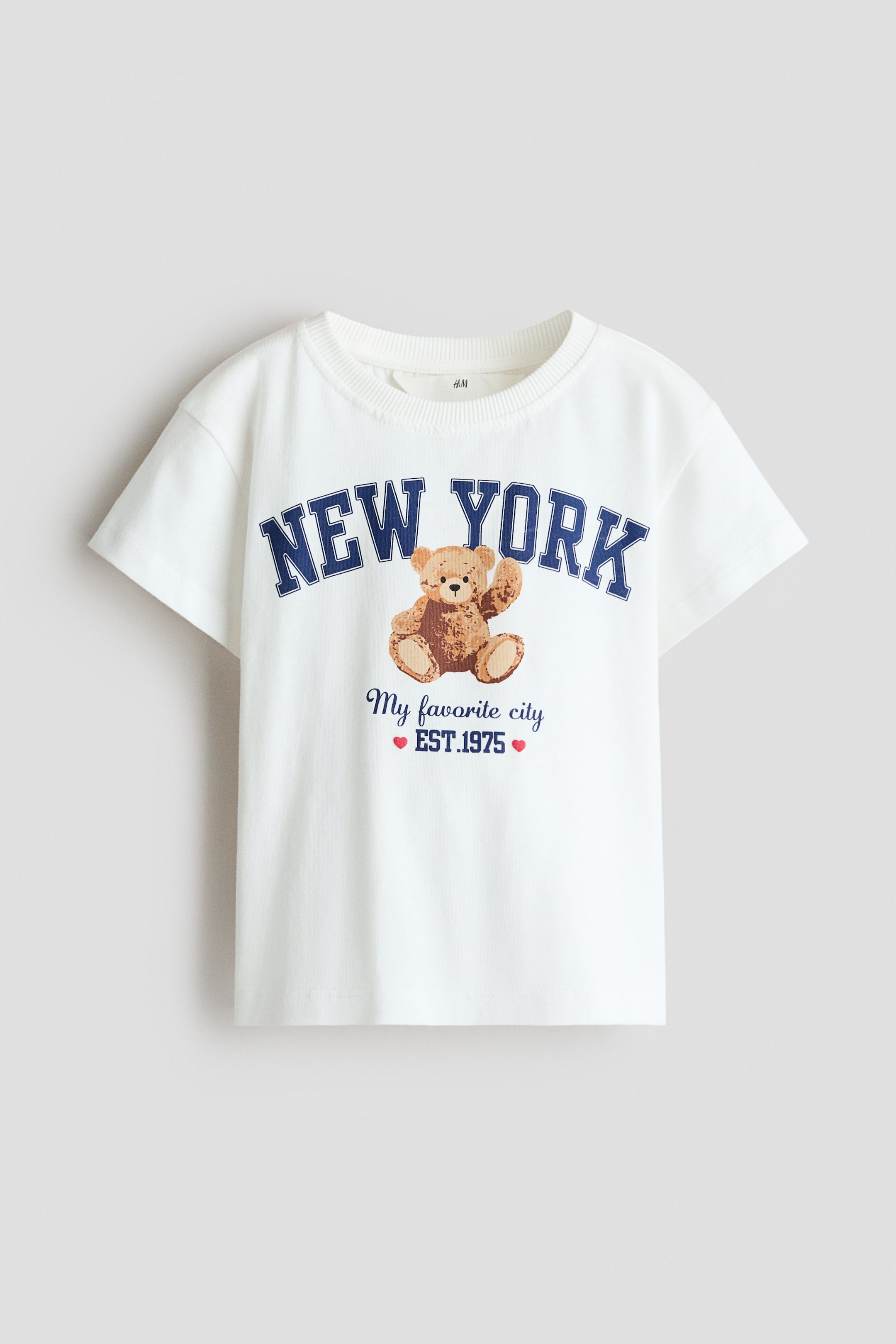 Agrandir l'image: T-shirt en coton avec applications - Ivoire/New York - ENFANT | H&M FR 1