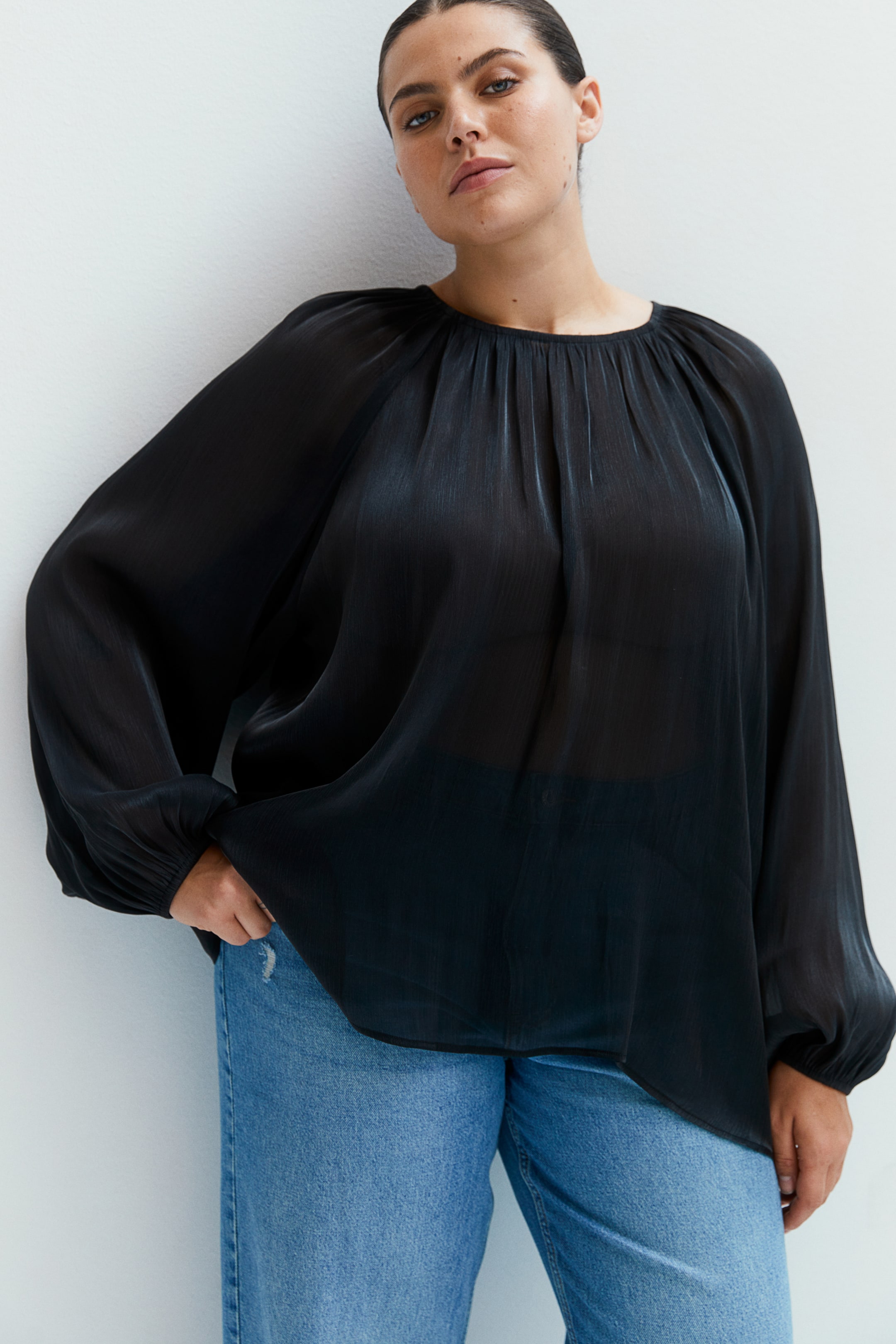 Oversized Sheer Blouse