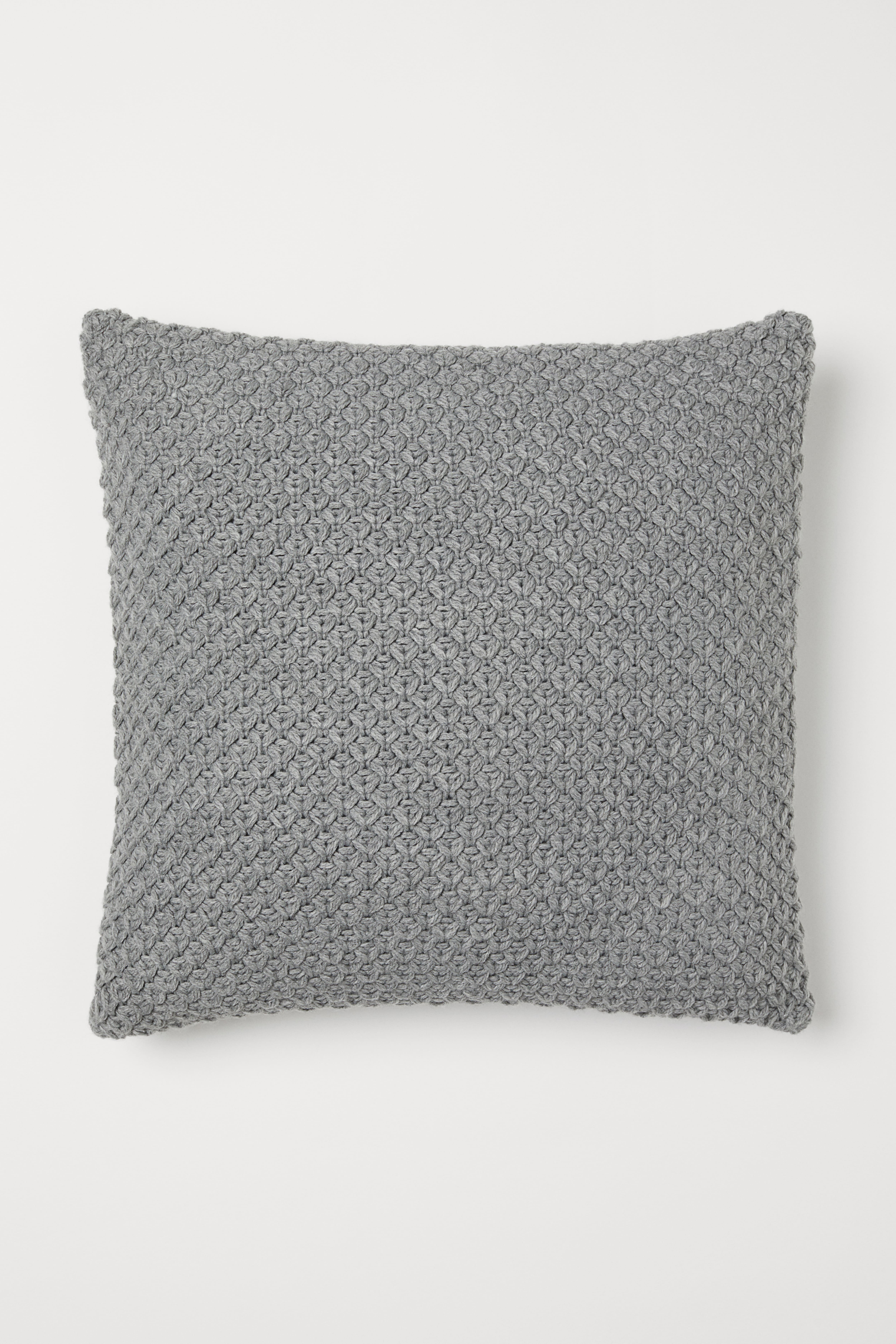 Grey knitted cushion covers best sale