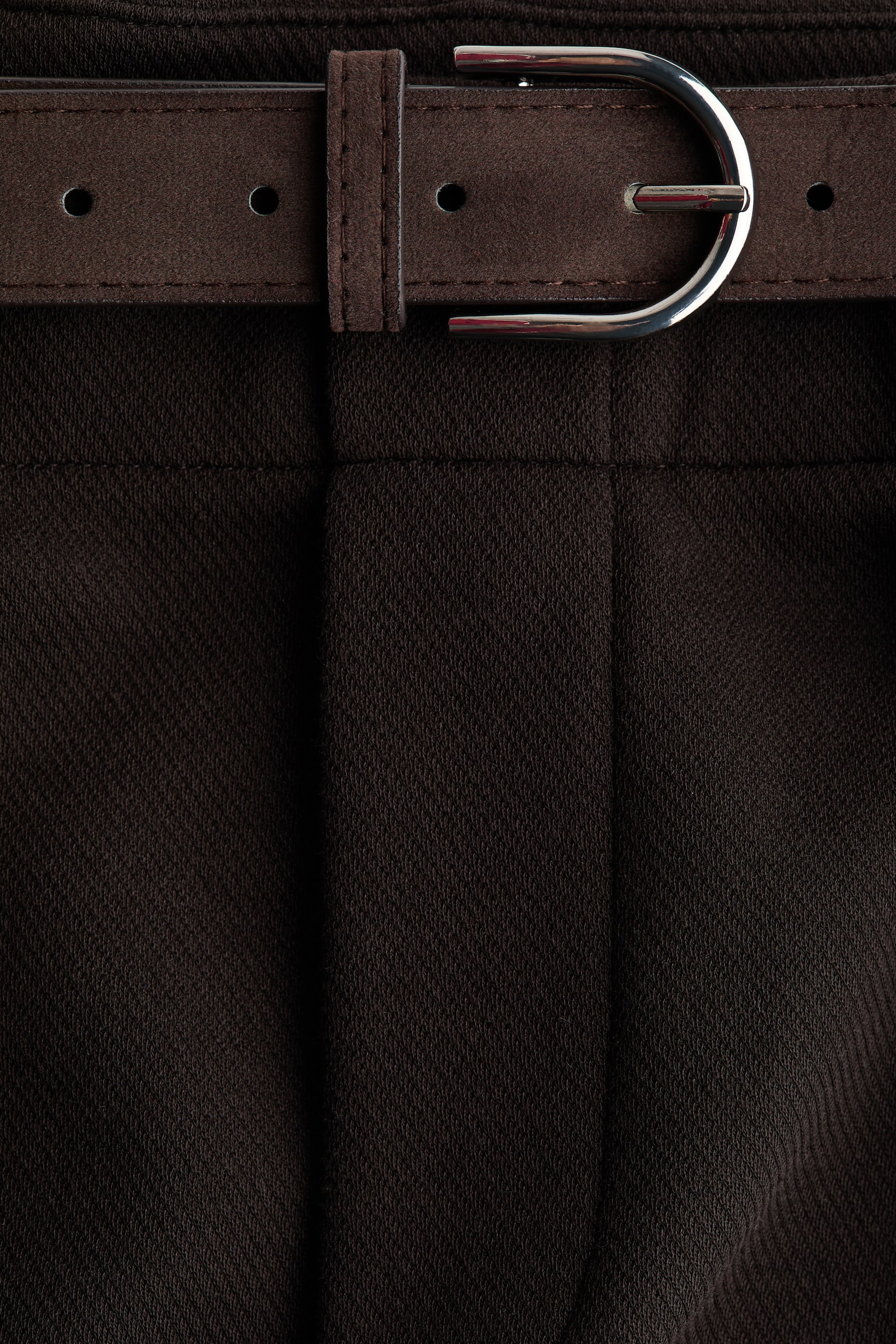 Belted Ponte di Roma trousers - Dark brown/Cream - 3