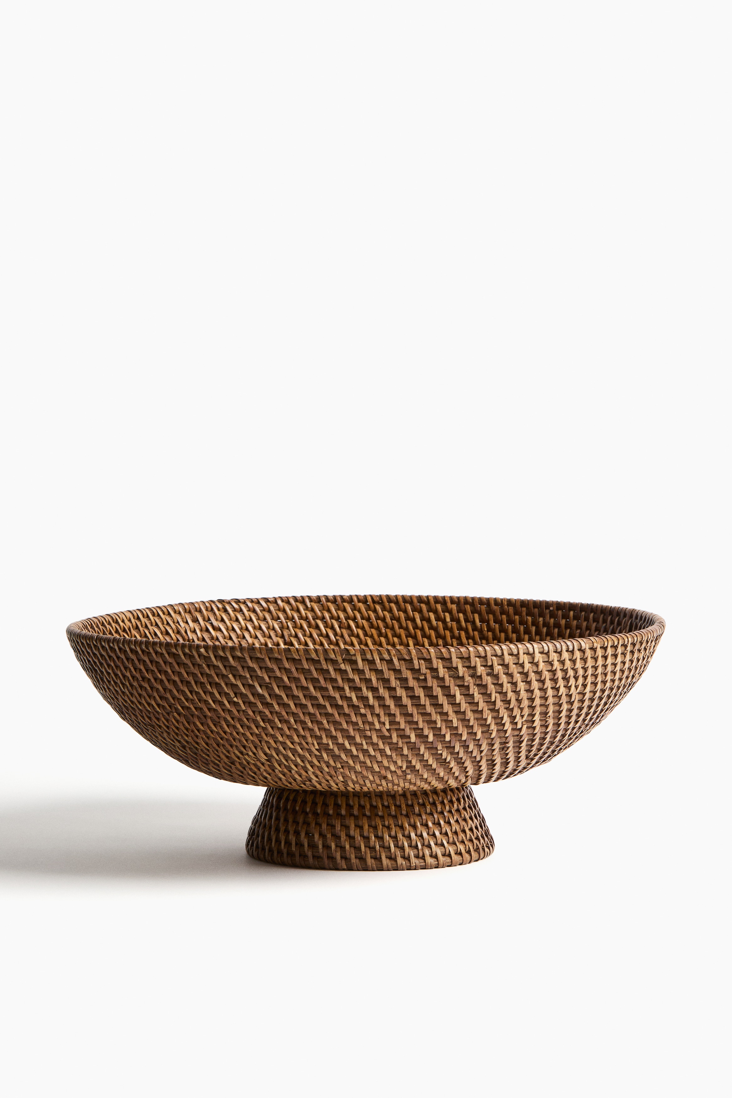 Footed rattan bowl - Brown