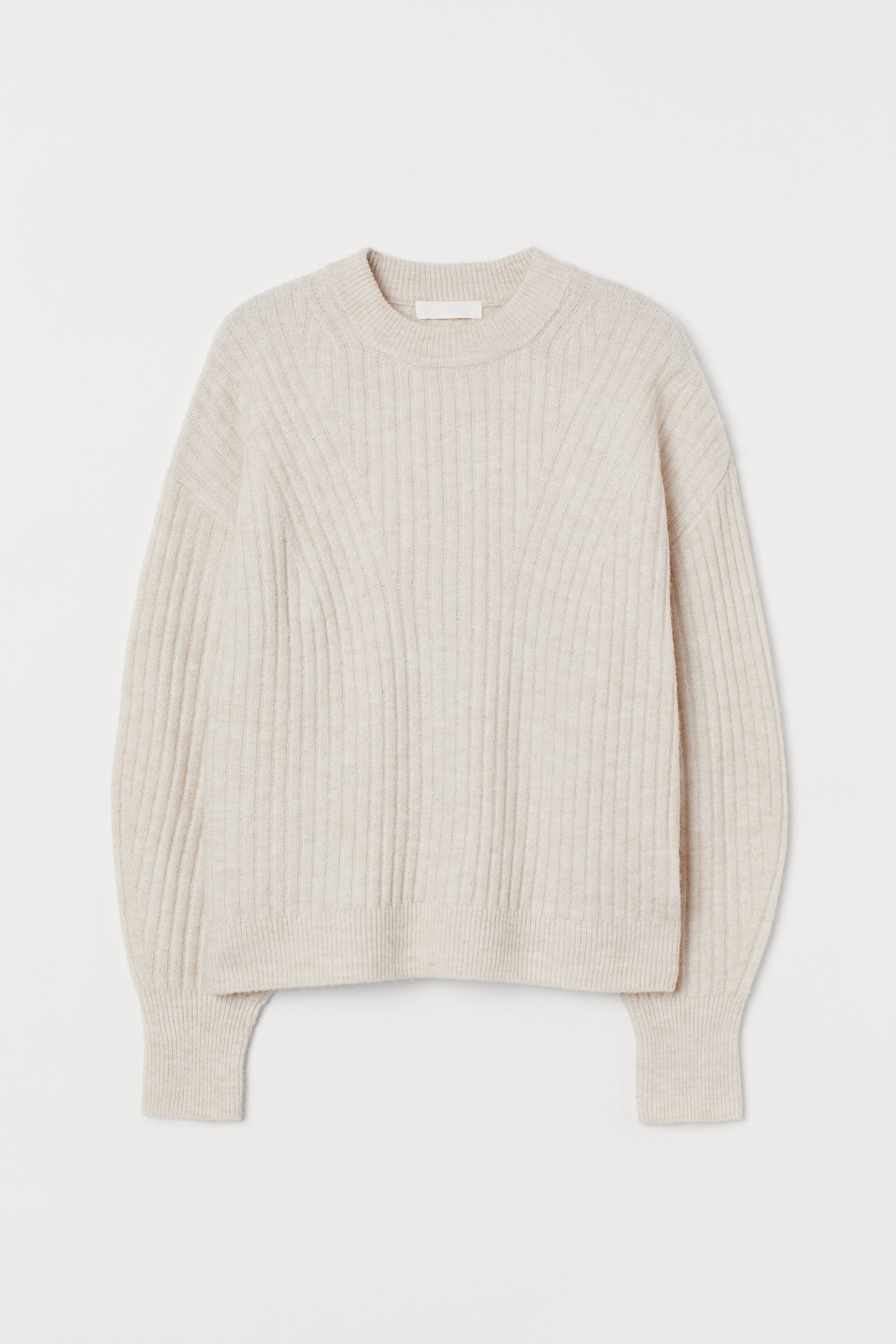 Rib-knit Sweater - Light beige melange - Ladies | H&M US