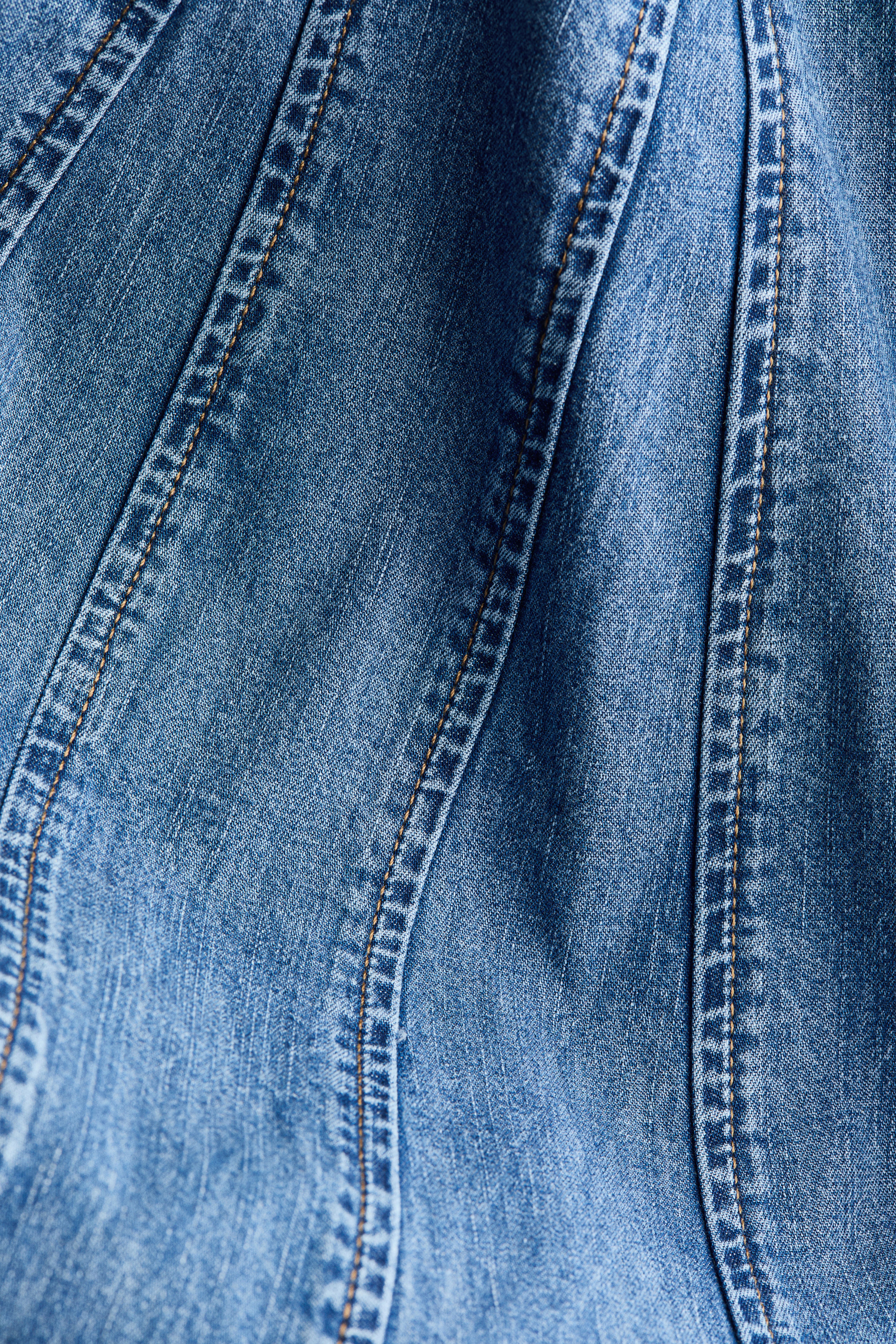 Pleated Denim Skirt