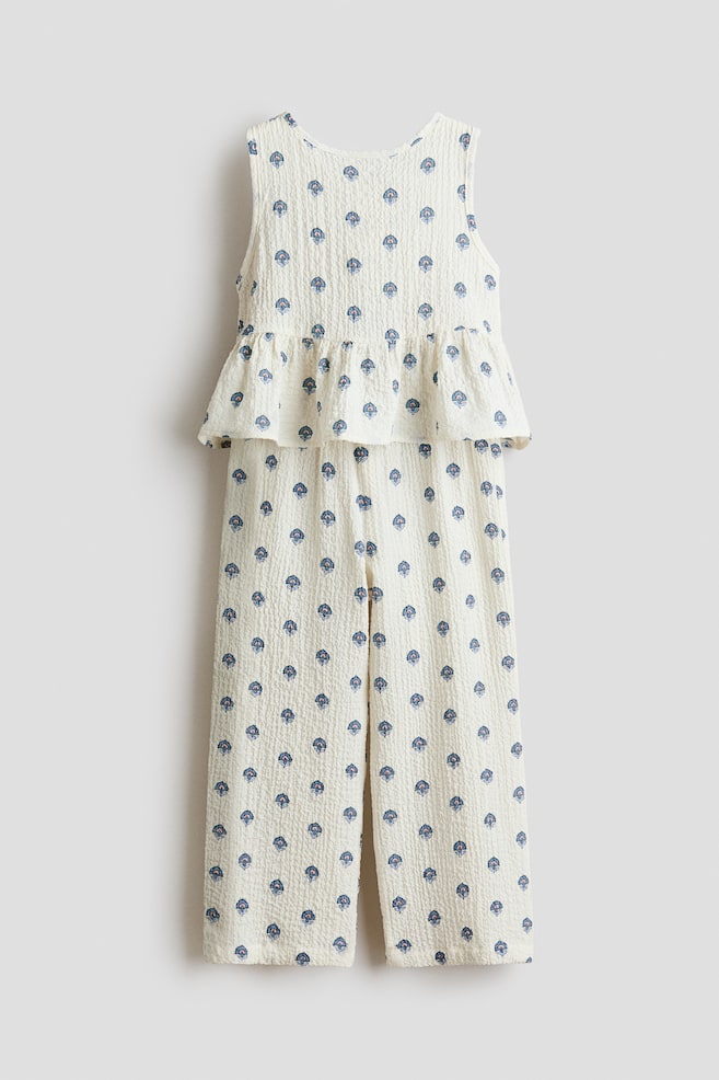 2-piece crinkled jersey set - Cream/Floral/Brown/Floral - 1