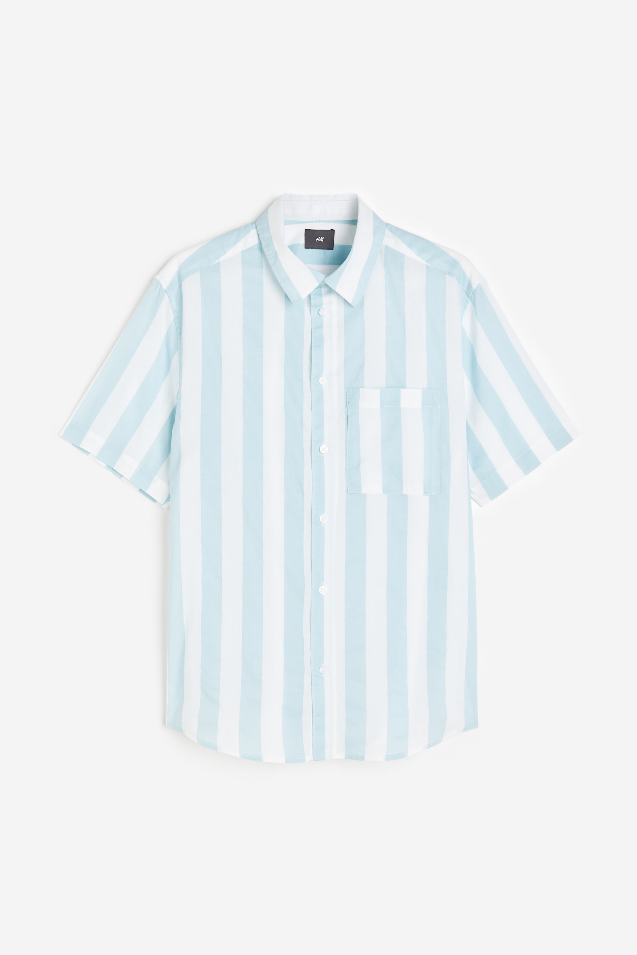View larger image: Regular Fit Cotton Shirt - Light blue/striped - Men | H&M US 1