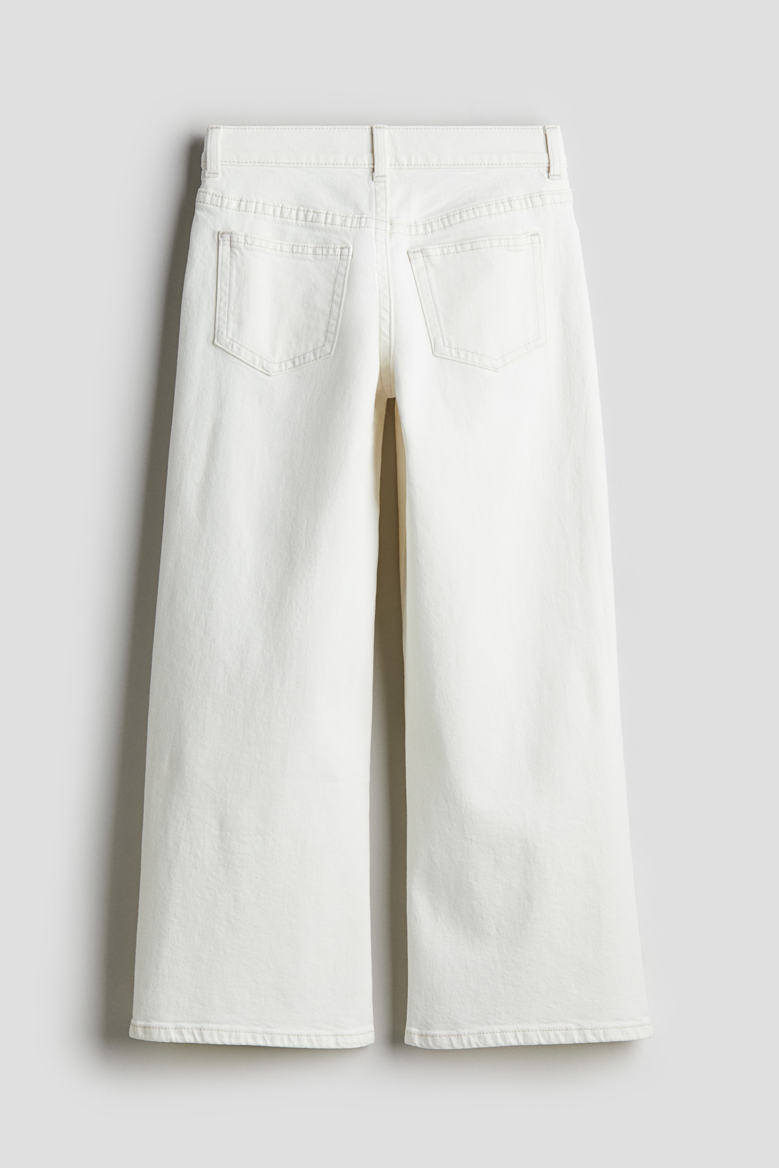 Loose Fit Wide Leg Low Jeans - White/Light denim blue/Denim blue - 4