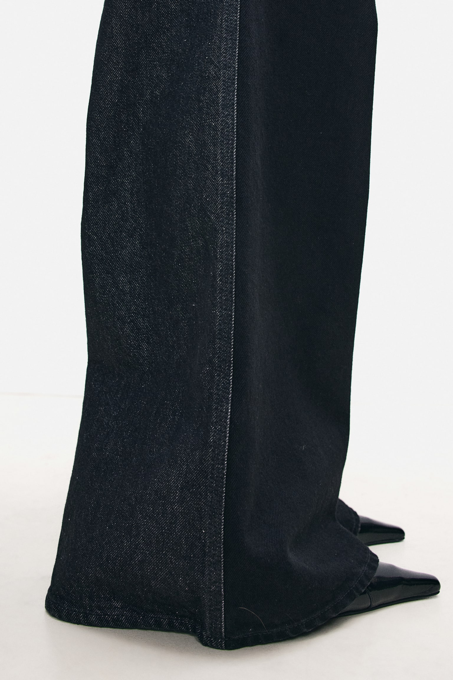 Two-toned wide-leg jeans - Black/Dark grey - 3