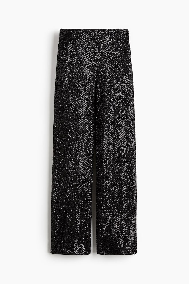Paillettenhose - Schwarz/Fischgrätmuster/Grau/Fischgrätmuster - 1