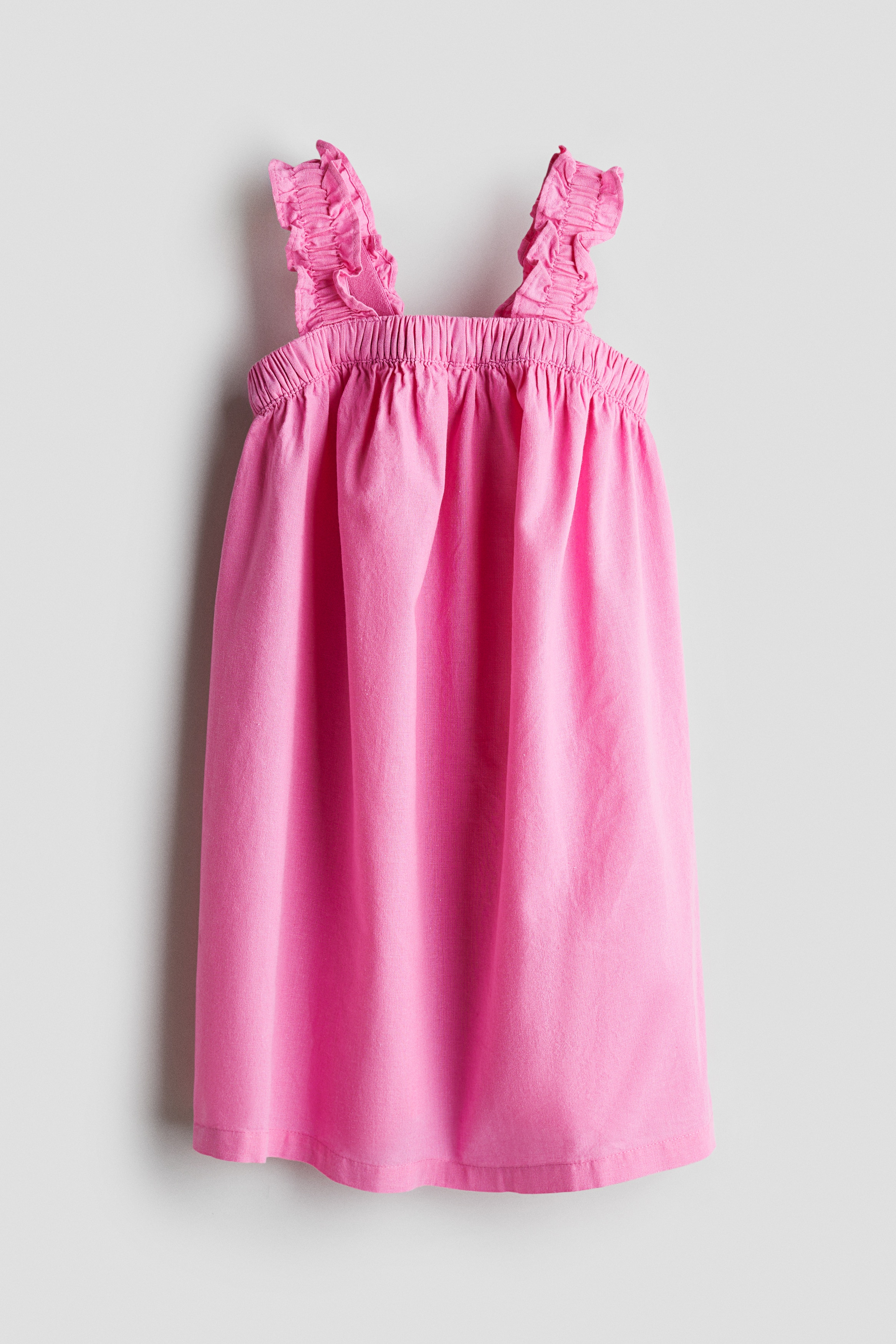 Robe en lin mélangé - Rose/Blanc/palmiers