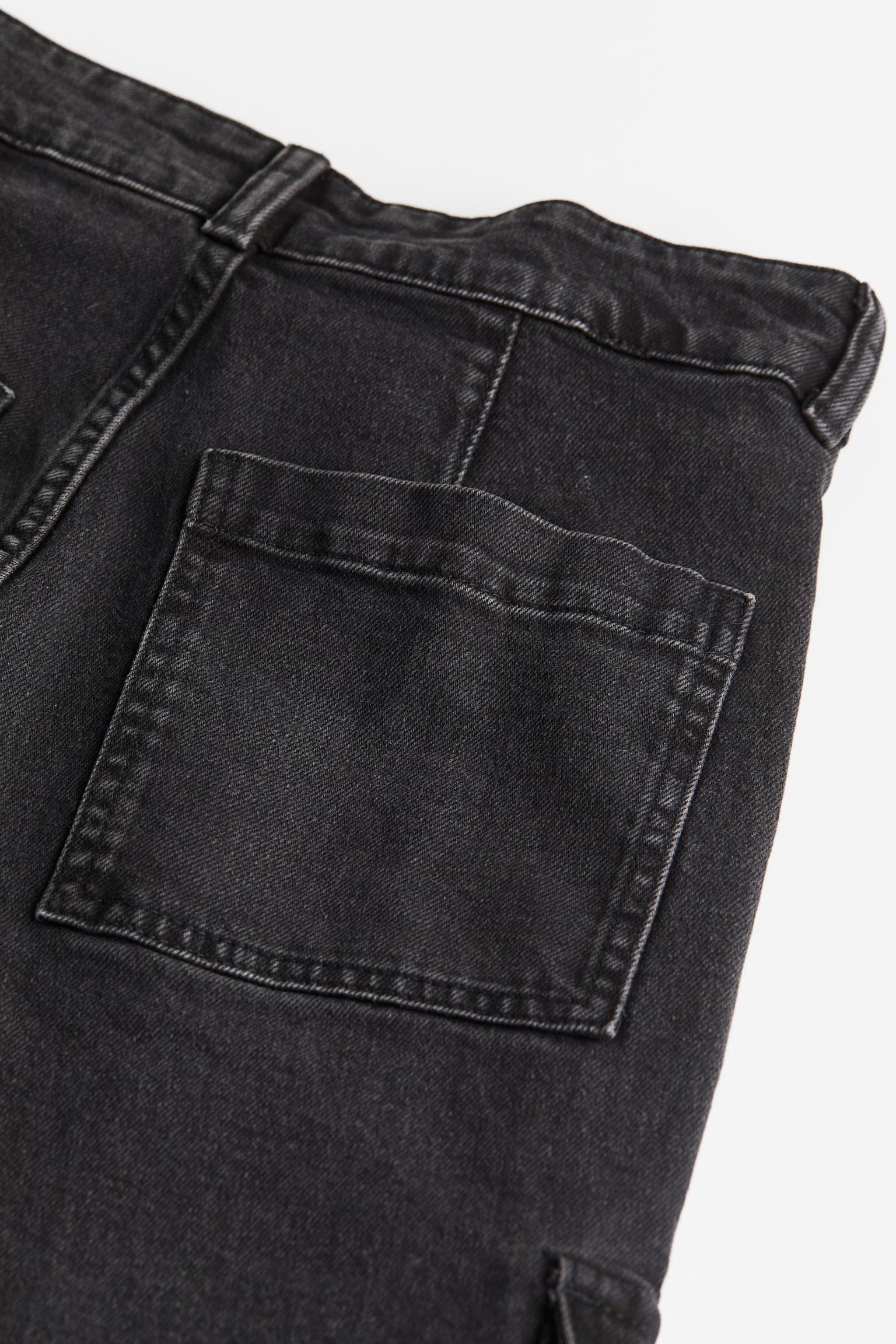 Denim cargo trousers - Black/Washed out - 5