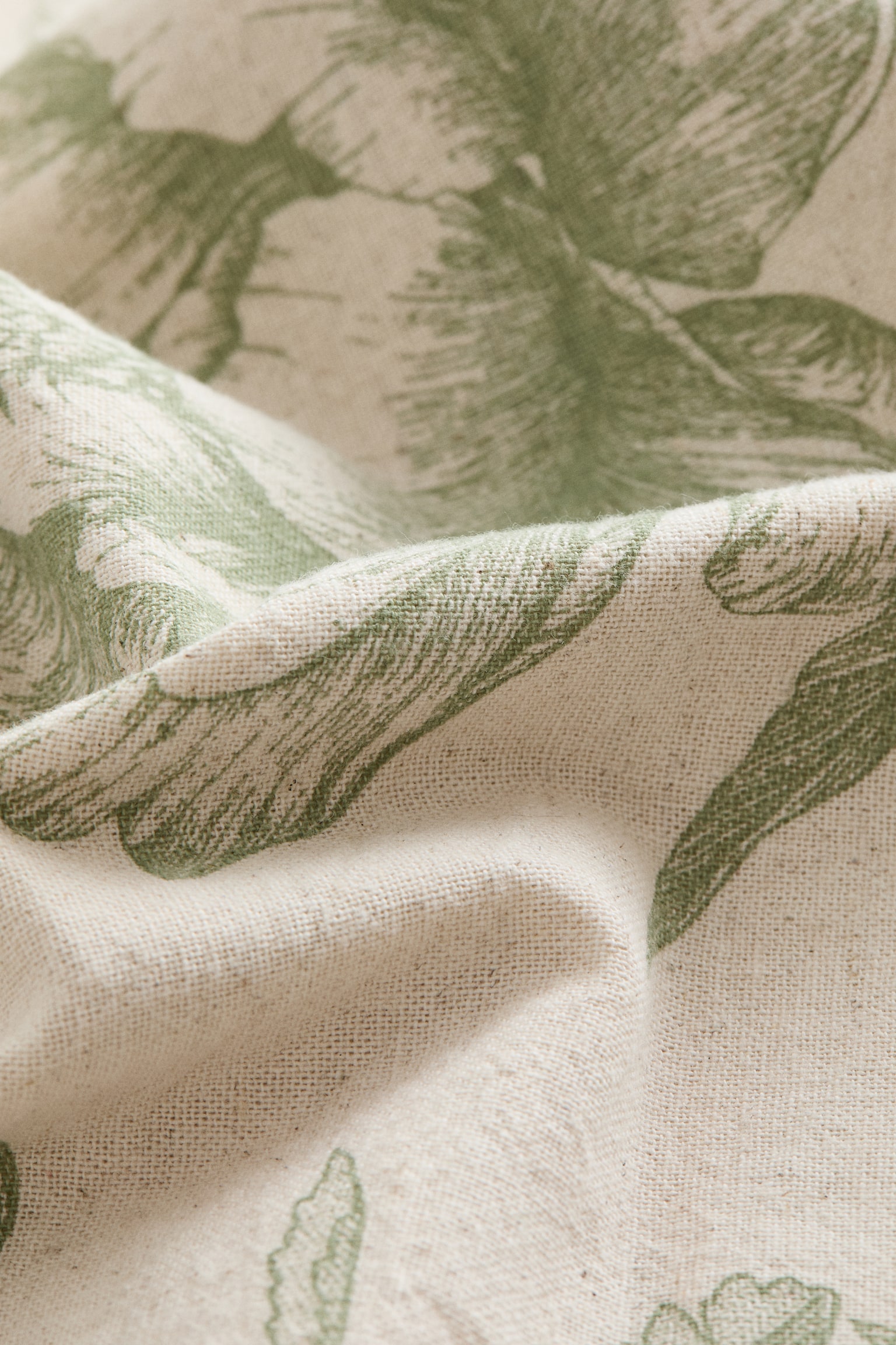 Housse de coussin en lin mélangé - Beige clair/fleuri - 3