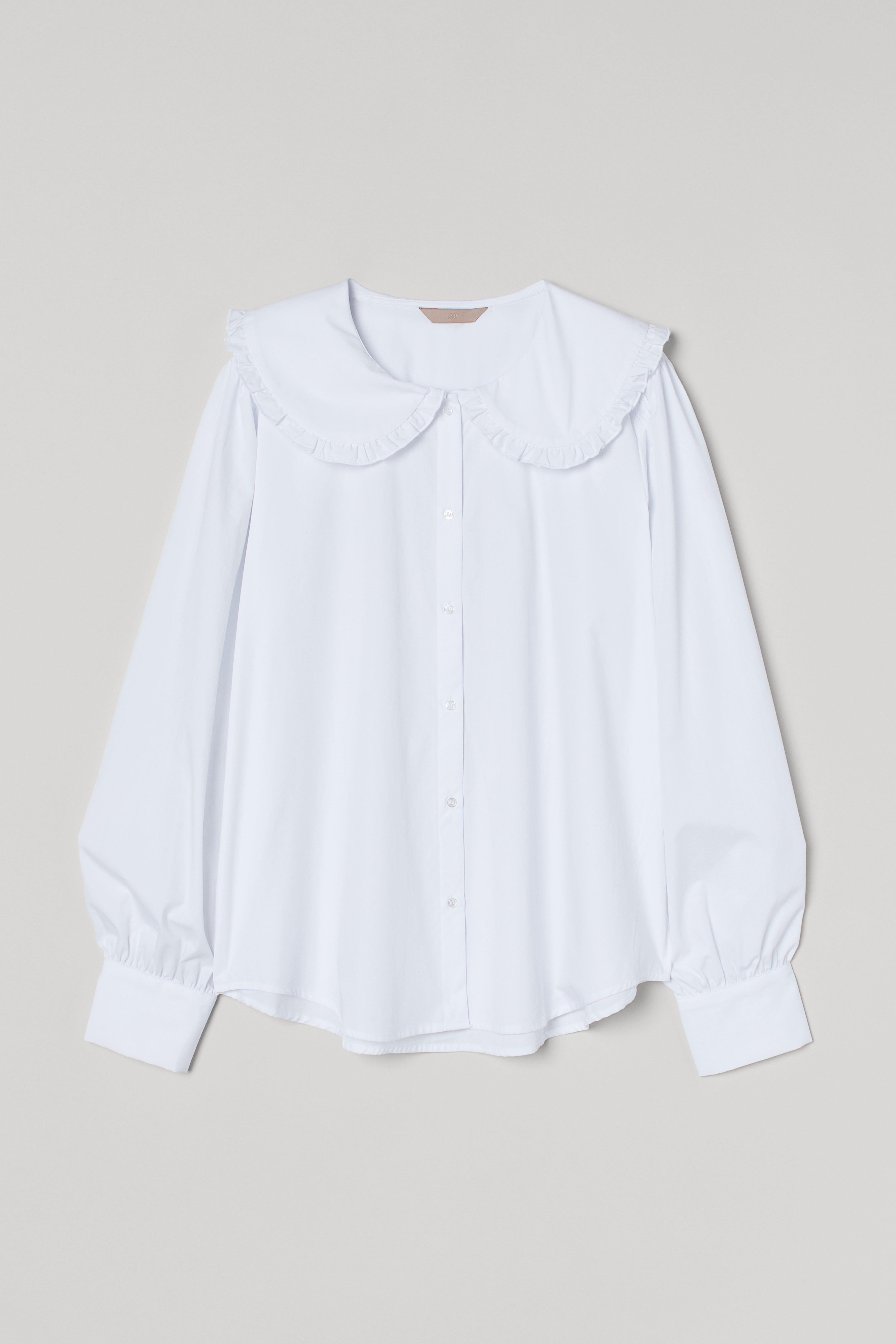 H&m white long sleeve blouse hotsell