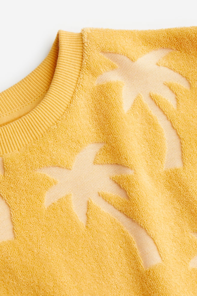 Oversized terry T-shirt - Yellow/Palm trees/Blue/Sunny Vibes - 4