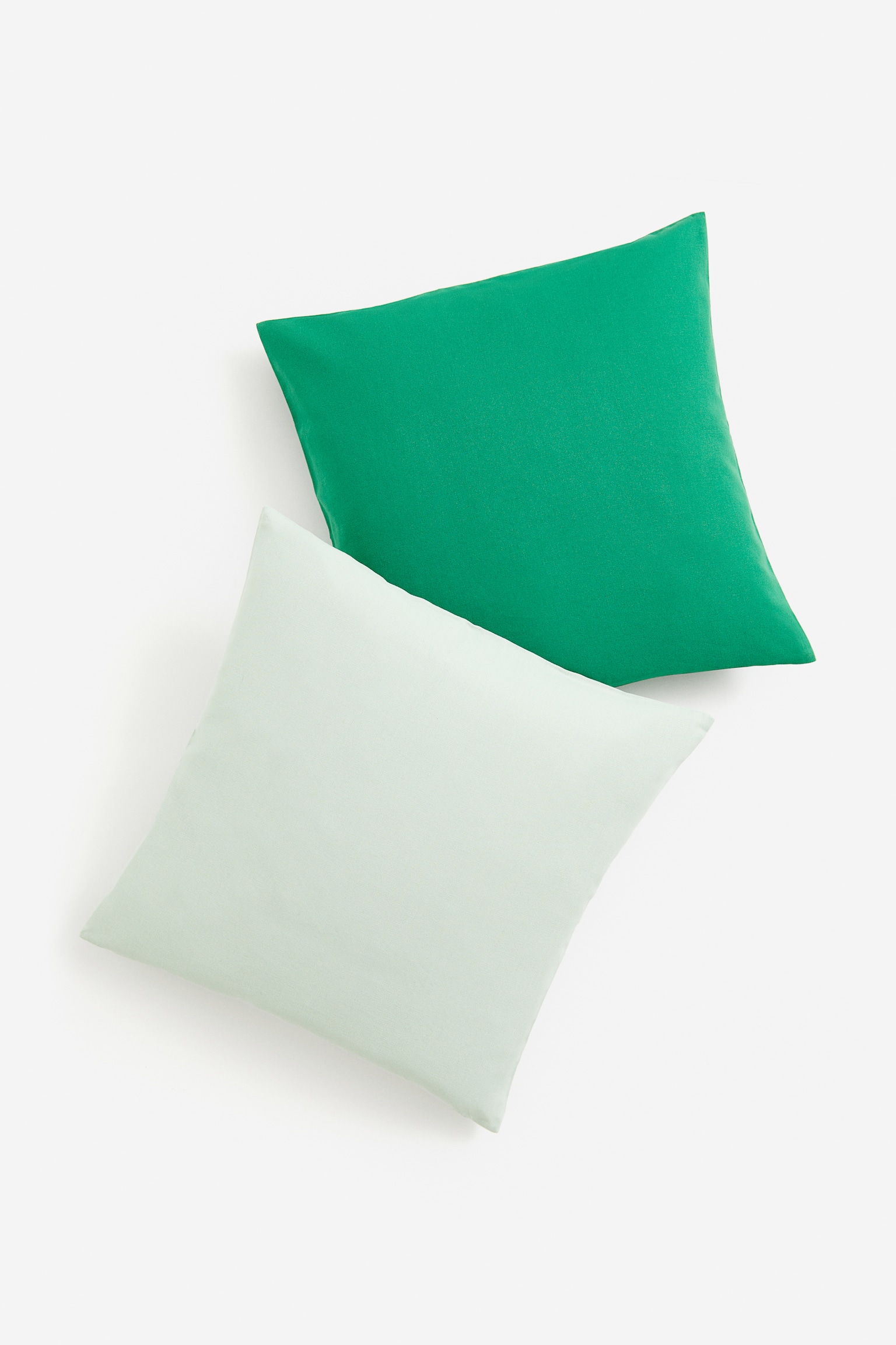 2-pack cotton canvas cushion covers - Light green/Green/Beige/Light beige/Cobalt blue/Light blue/Light pink/Orange - 1