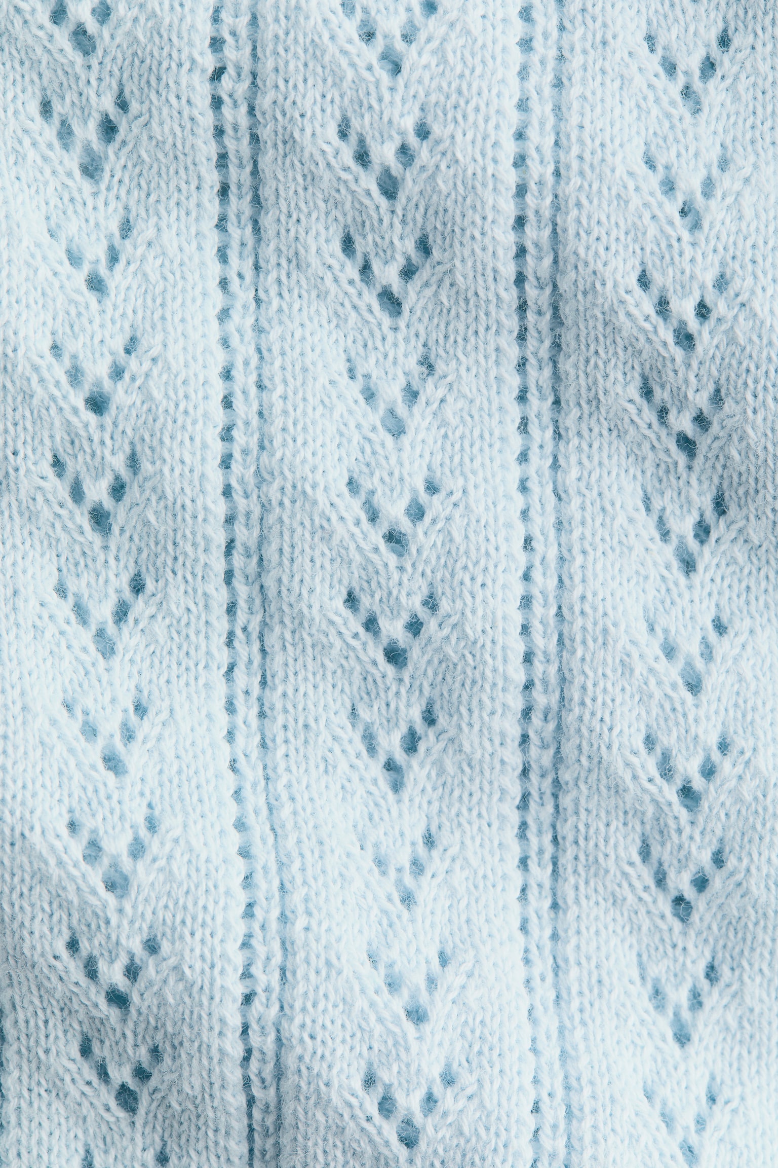 Pointelle-knit cotton cardigan - Light blue/Light pink/Light beige - 2