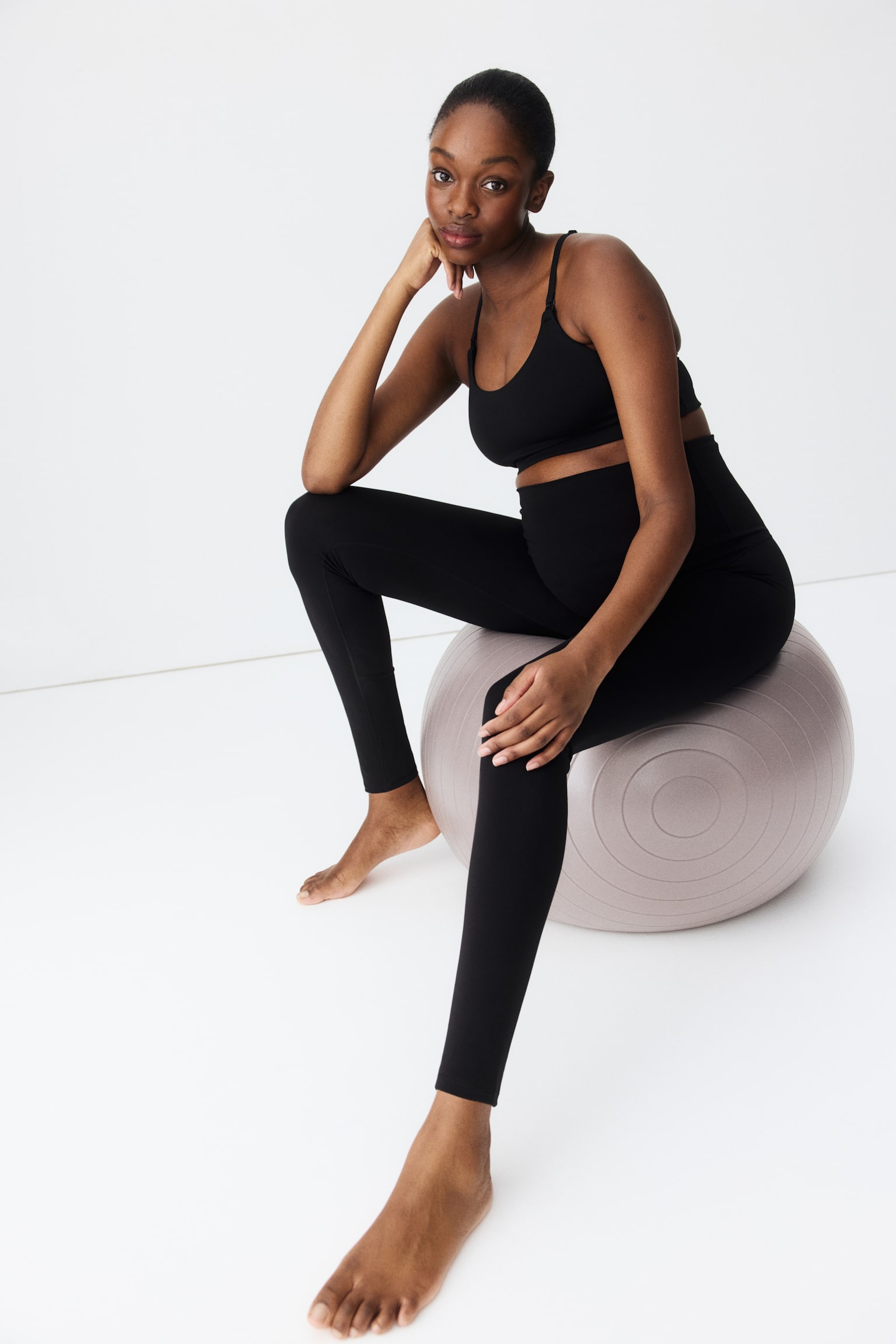 MAMA Before&After Leggings sportivi - Nero/Rosa antico - 2