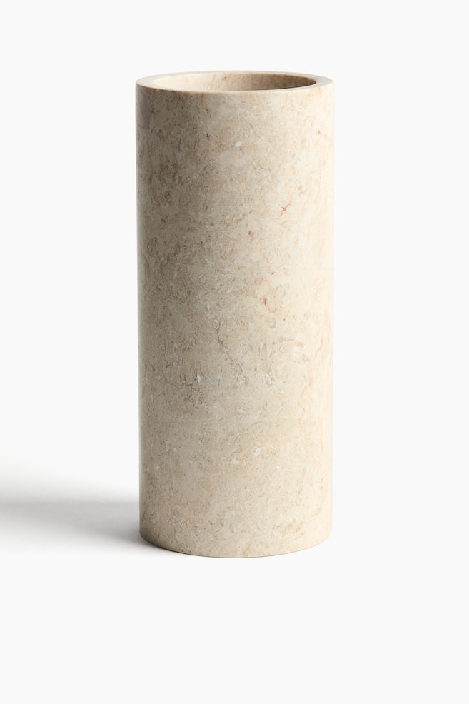 Grand vase en marbre - Beige clair/marbré - 1