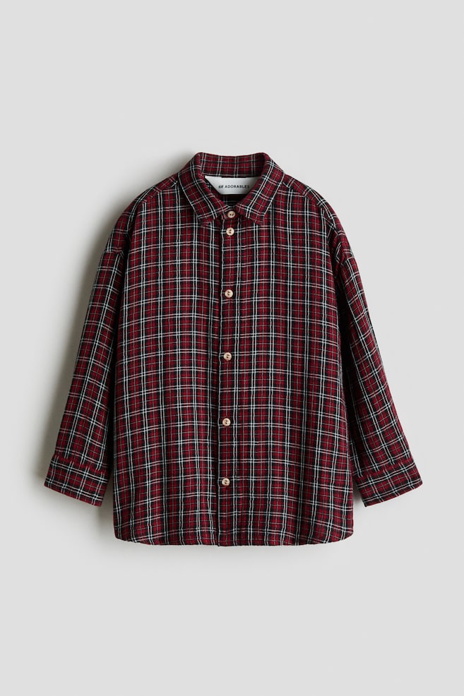 Camicia in mussola di cotone - Rosso/quadri - 1